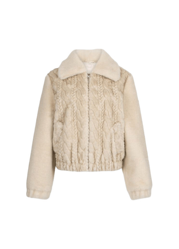 LIU JO WHITE Oversized Teddy Bomber Jacket for Women - Fall Winter 25/26