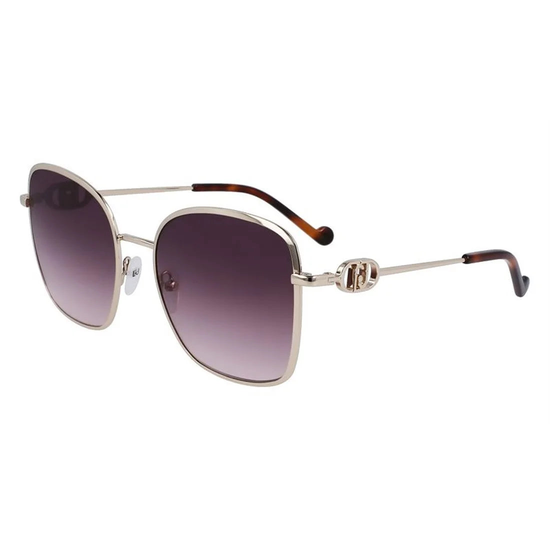 LIU JO Gold Shiny Metal Sunglasses for Women