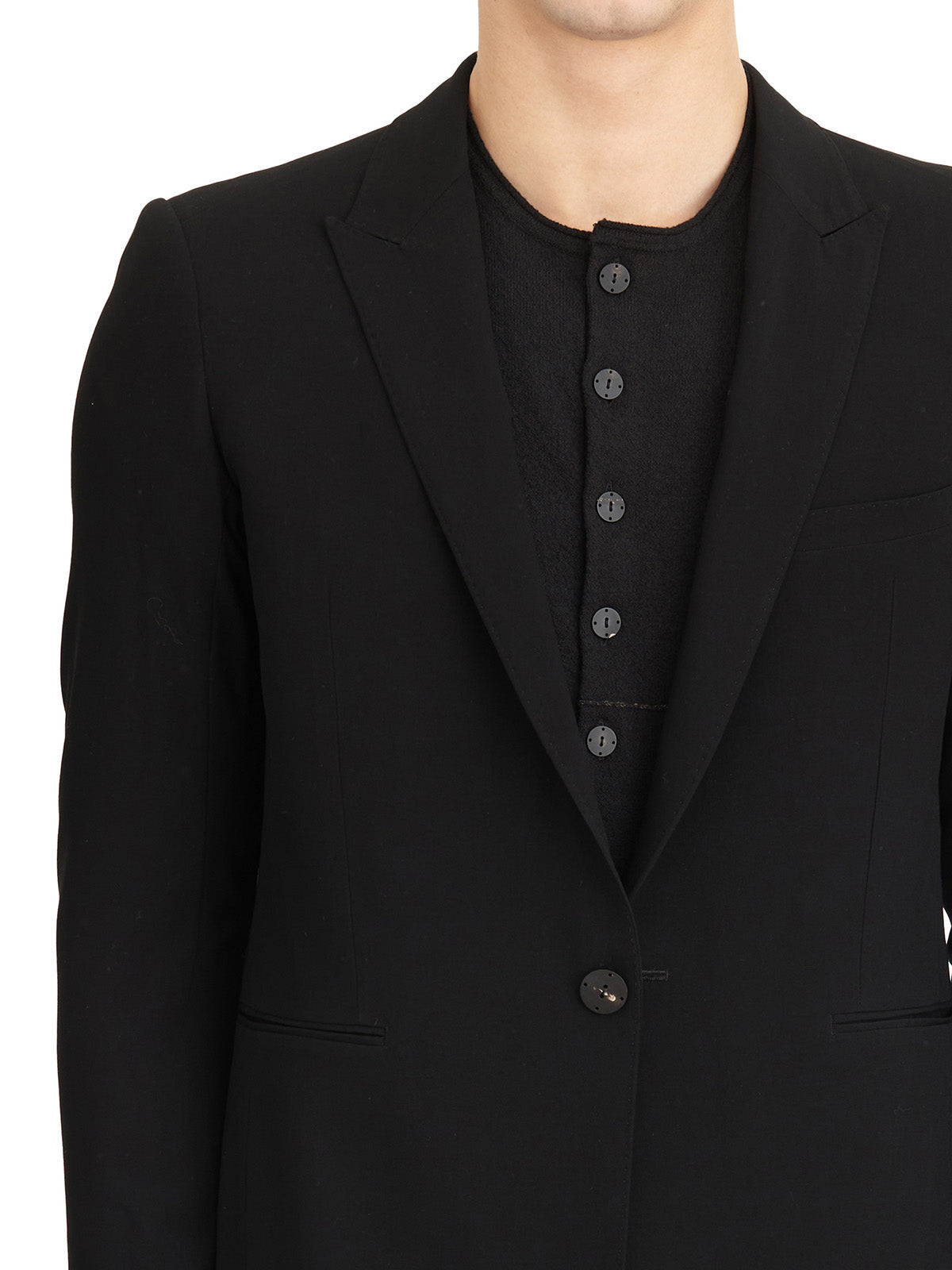 DEVOA Men's One Button Wool Jacket - Size 3