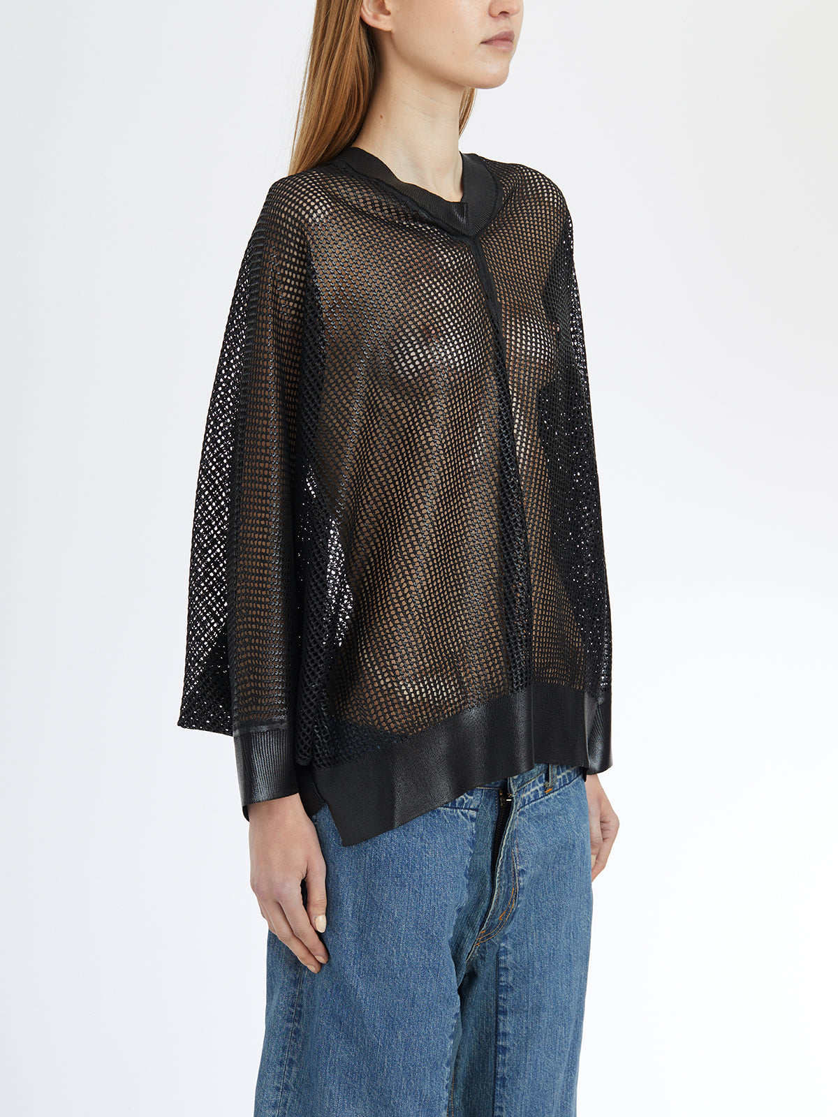 JUNYA WATANABE Oversized Mesh Sweater with Batwing Sleeves - Size S