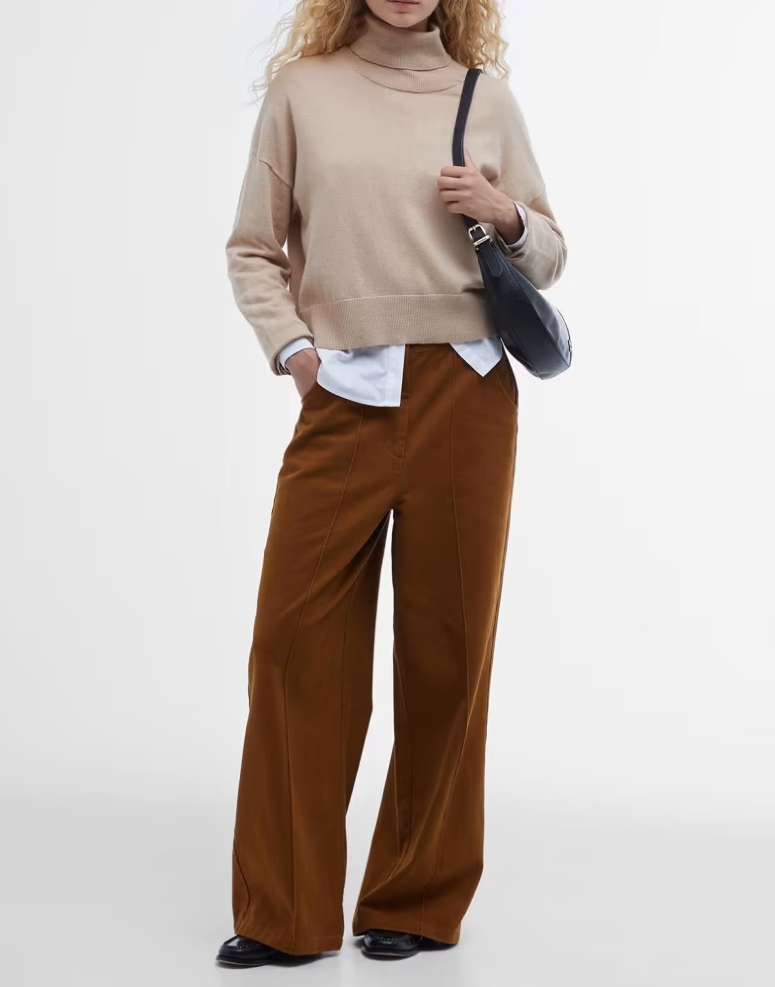 BARBOUR Women's Cotton/Cashmere Rollneck Sweater - Long Sleeve