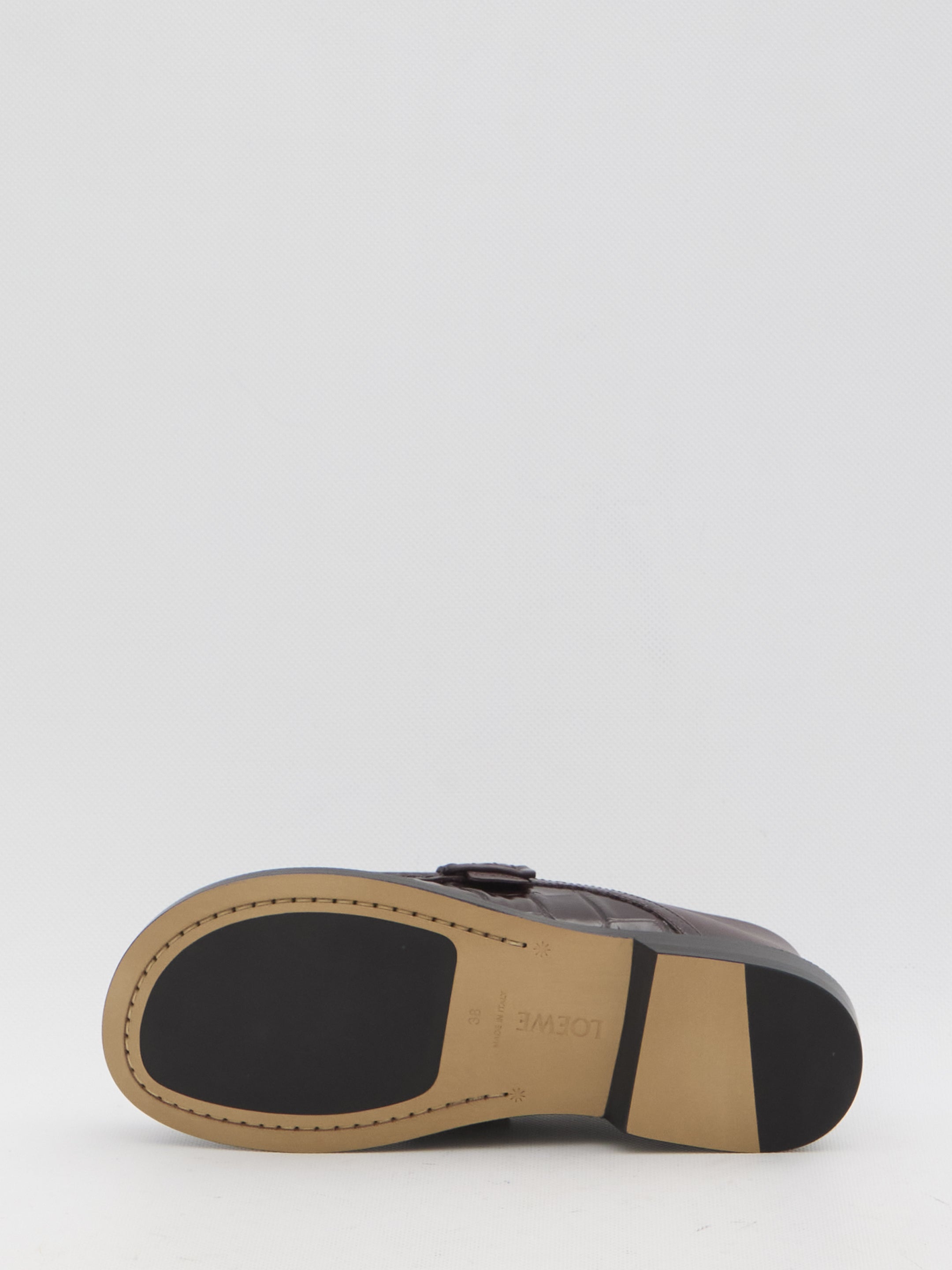 LOEWE Smooth & Crocodile-Effect Moccasins - Women’s Foldable Flats