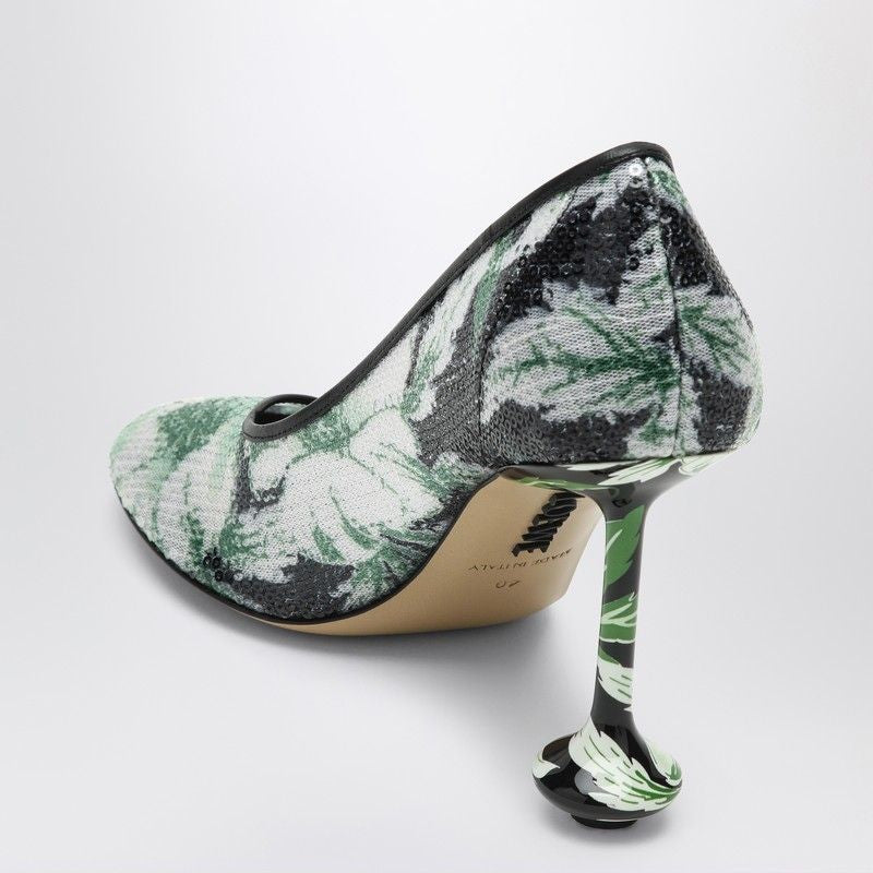 LOEWE Mini Floral Sequined Pumps