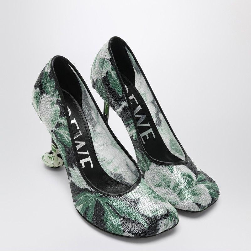 LOEWE Mini Floral Sequined Pumps