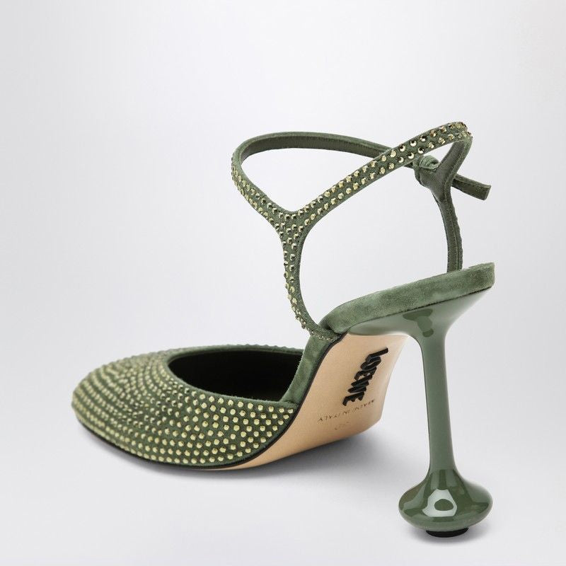 LOEWE Rhinestone-Embellished Mini Ankle Pumps