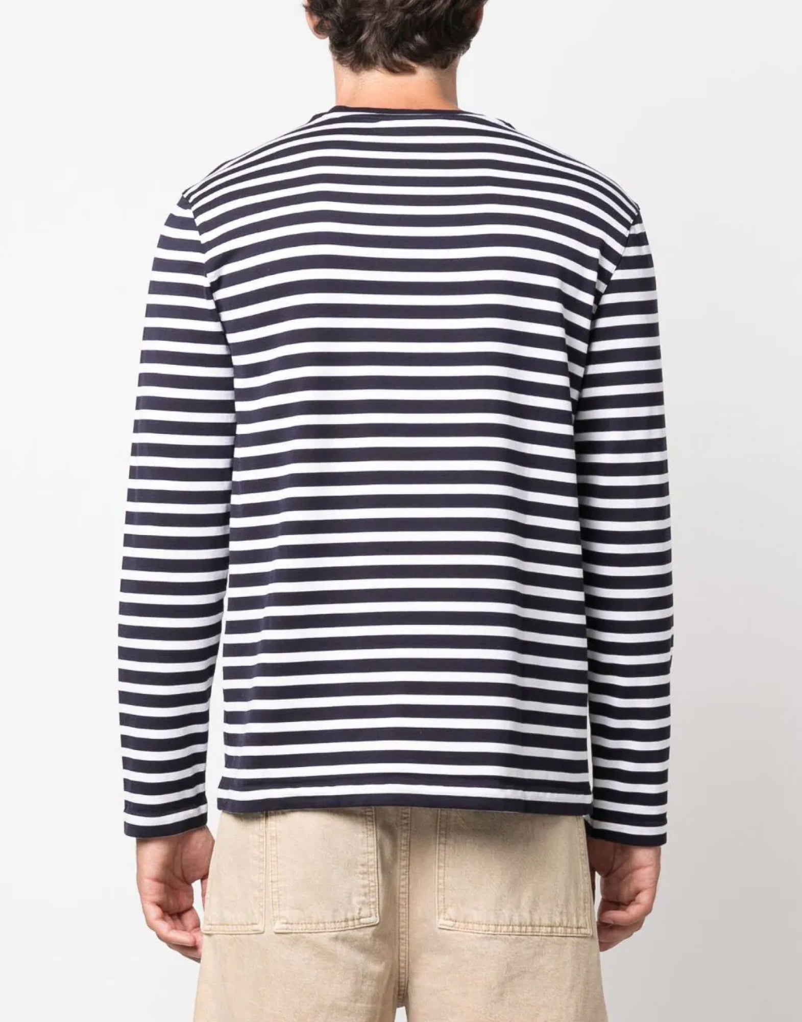 MAISON KITSUNÉ Striped Logo Long Sleeve T-Shirt