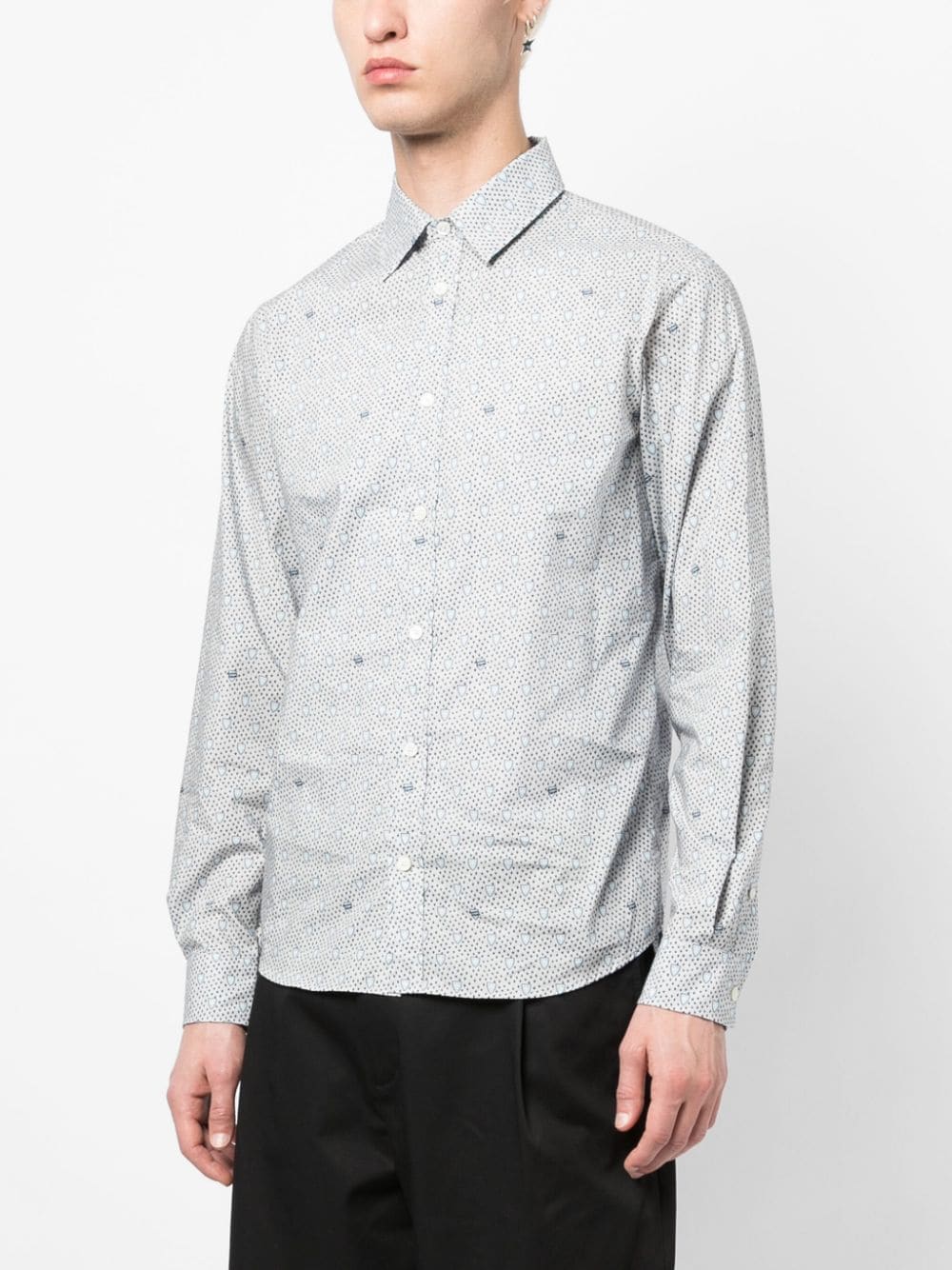 MAISON KITSUNÉ Classic Shield Printed Cotton Shirt for Men