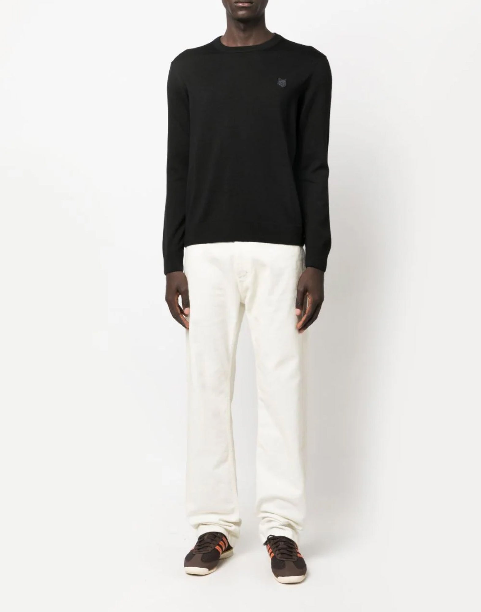 MAISON KITSUNÉ Fox Logo Patch Sweater - Men's Long Sleeve