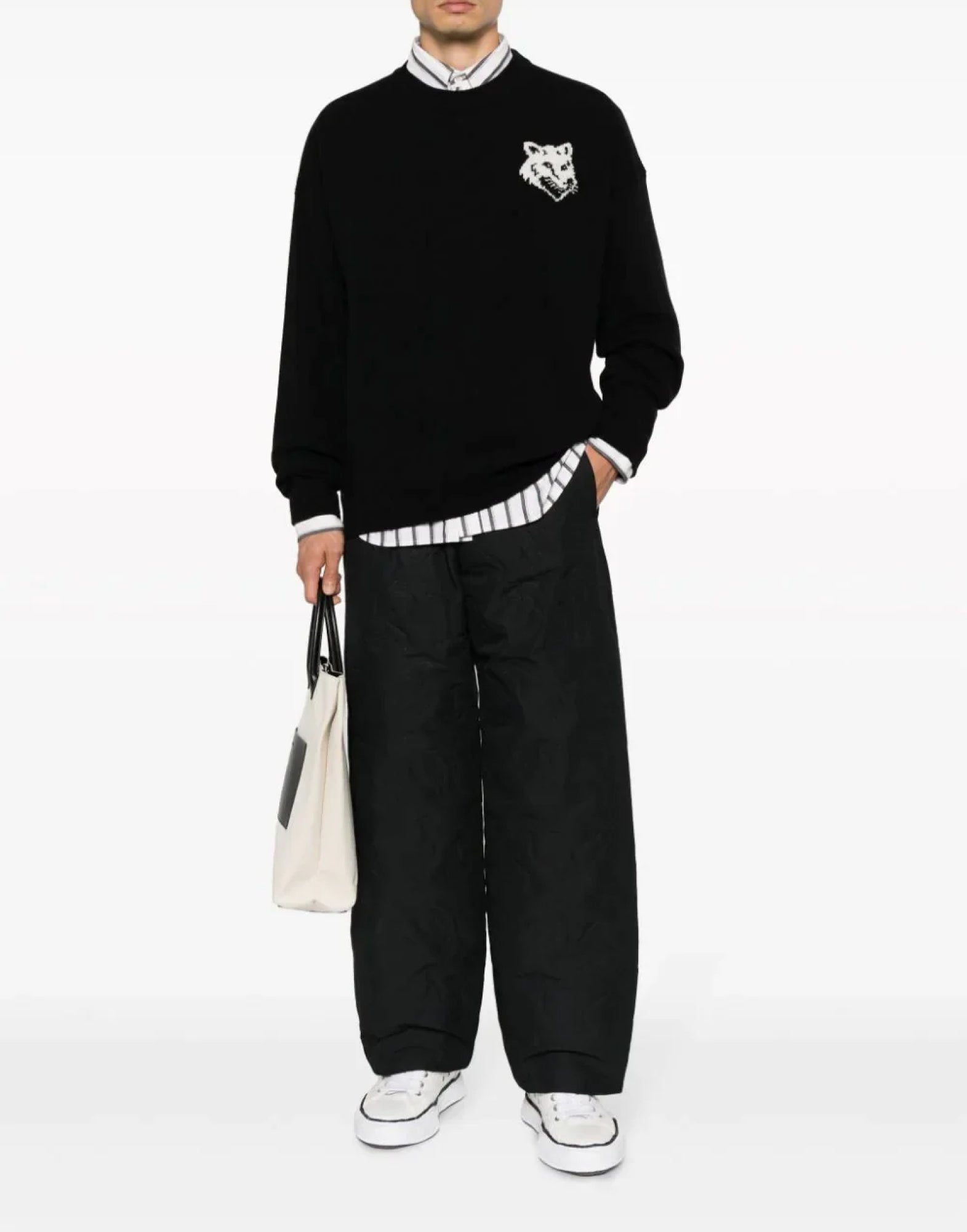 MAISON KITSUNÉ Fox Head Intarsia Logo Sweater - FW24