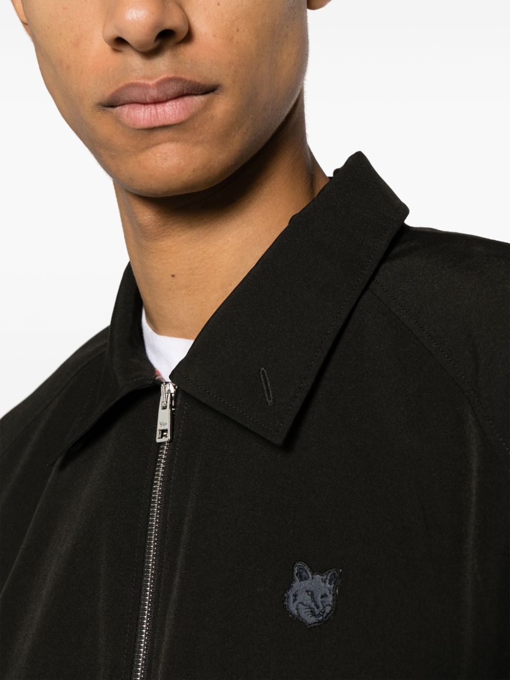MAISON KITSUNÉ Fox Appliqué Cotton Bomber Jacket