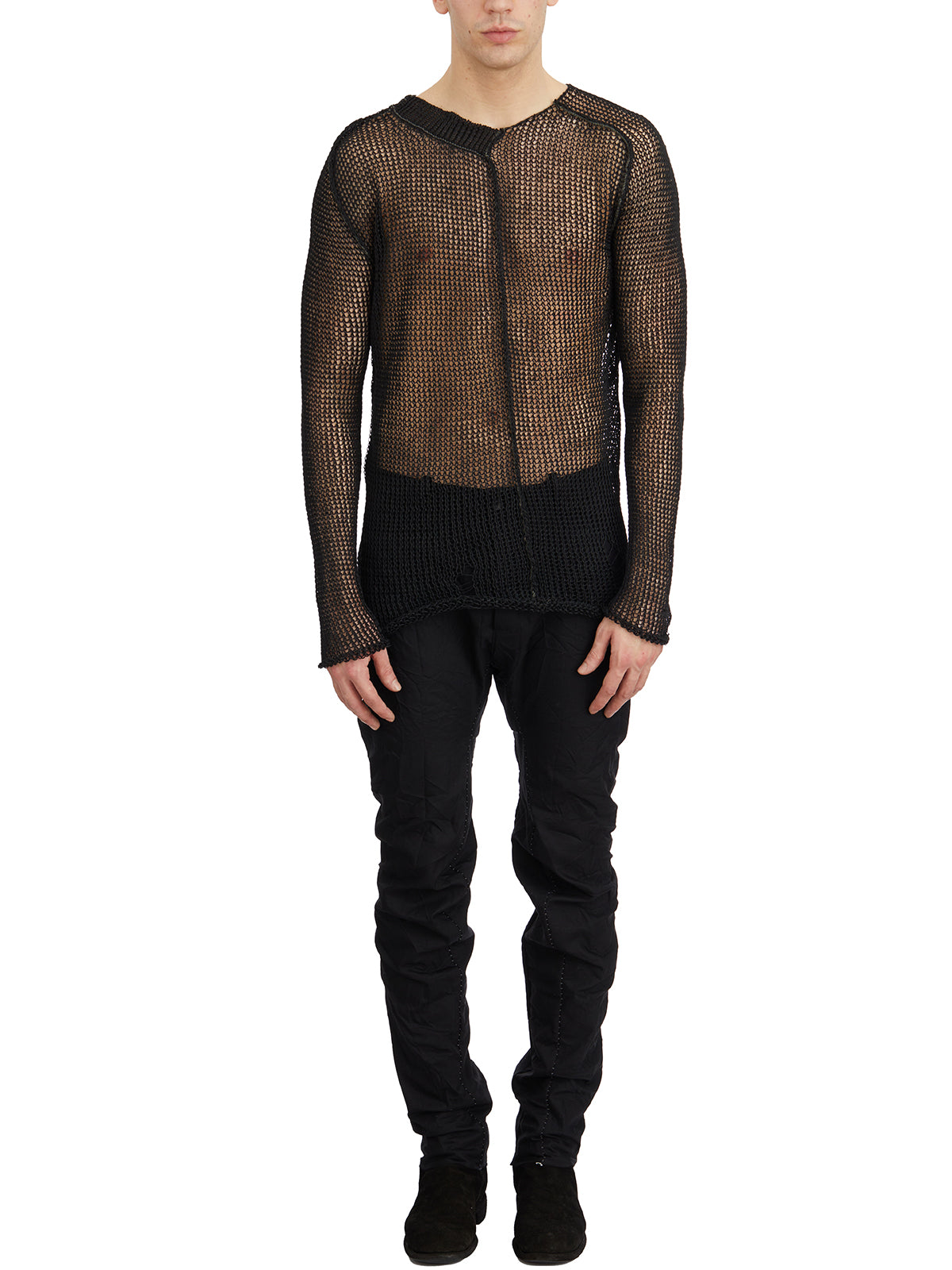 MASNADA Men's Slim Cotton Trousers with Low Crotch - Size 48