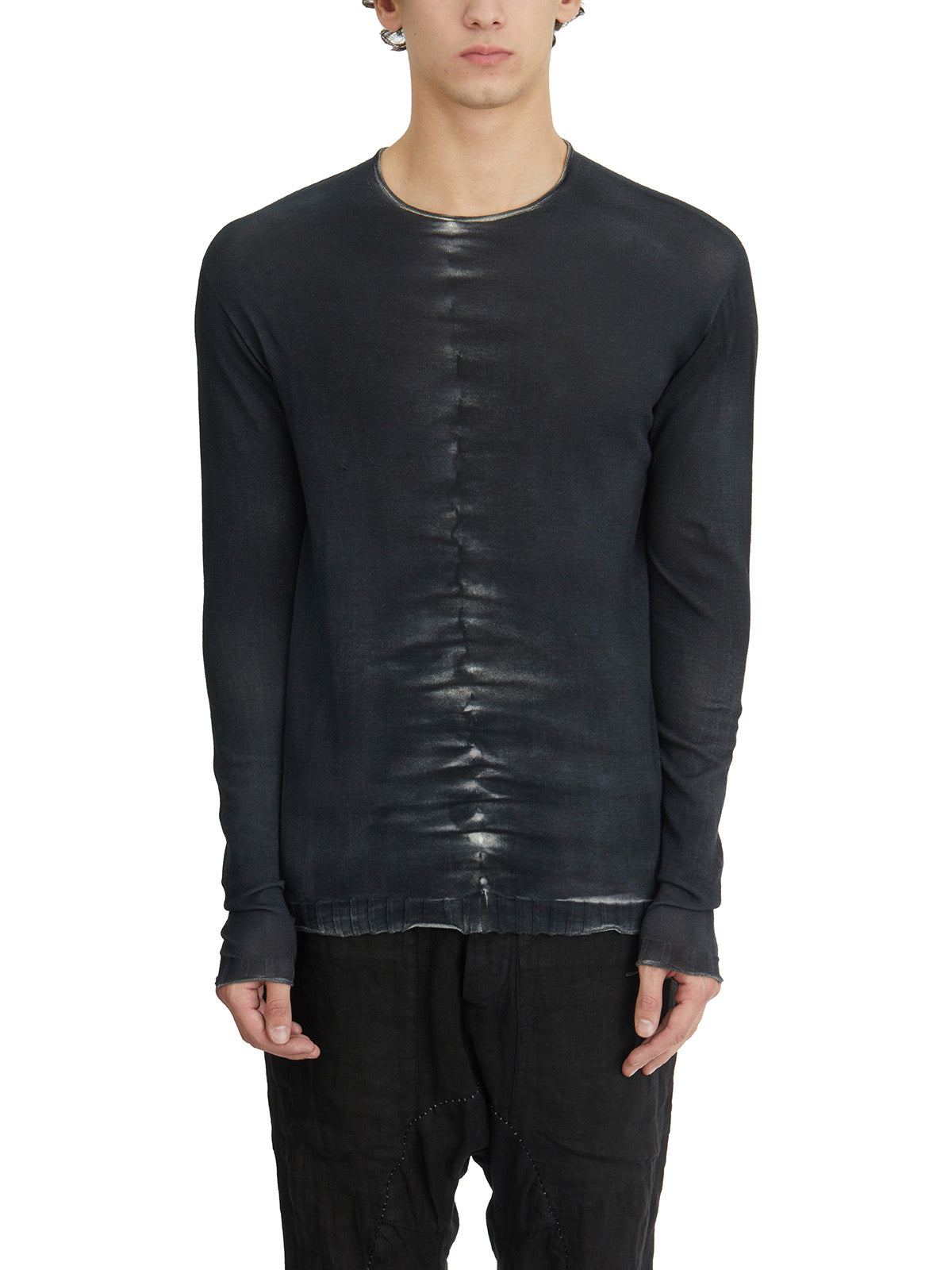 MD75 Men's Crew Neck Tie Dye Cotton Sweater - Size M