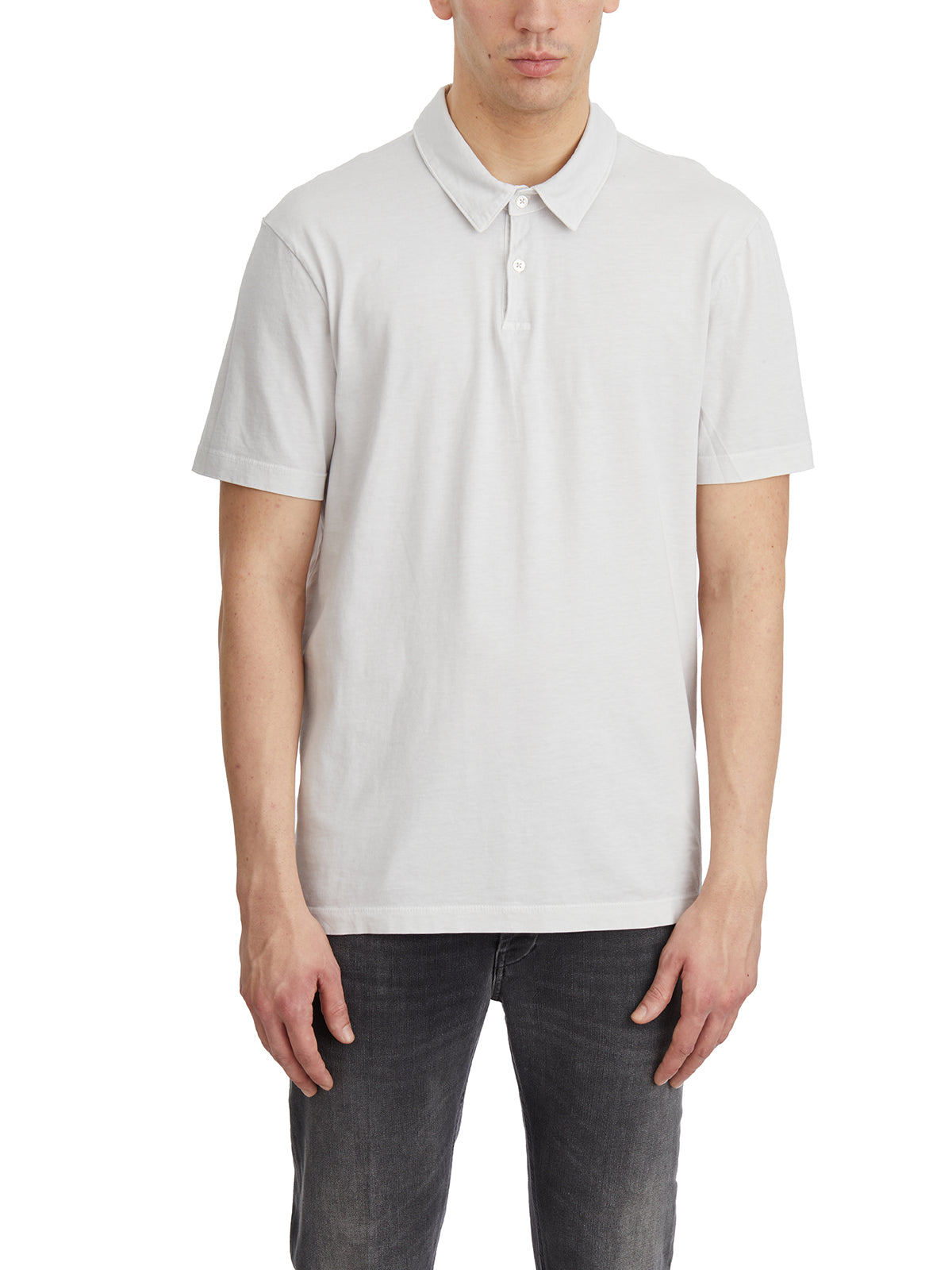 JAMES PERSE Standard Fit Cotton Polo with 2 Button Collar - Size 3