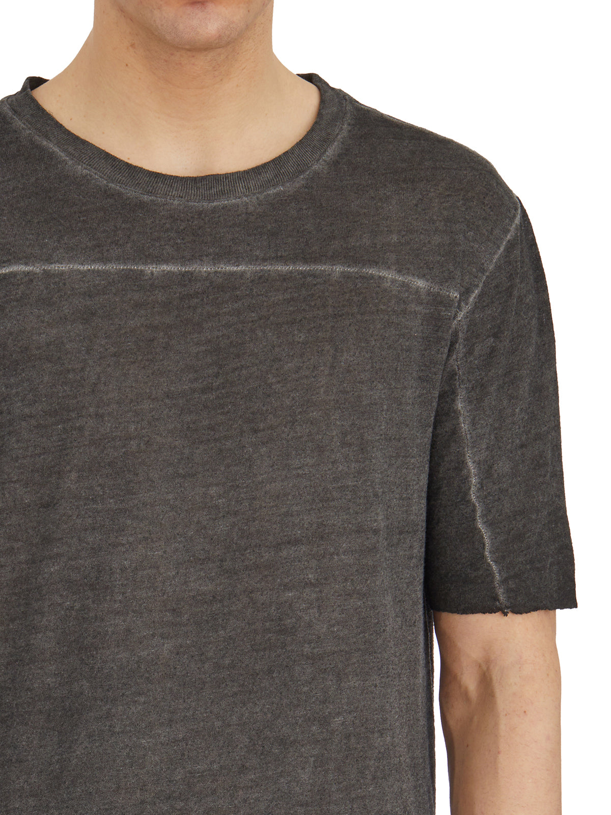 THOM KROM Regular Fit Linen and Viscose T-Shirt