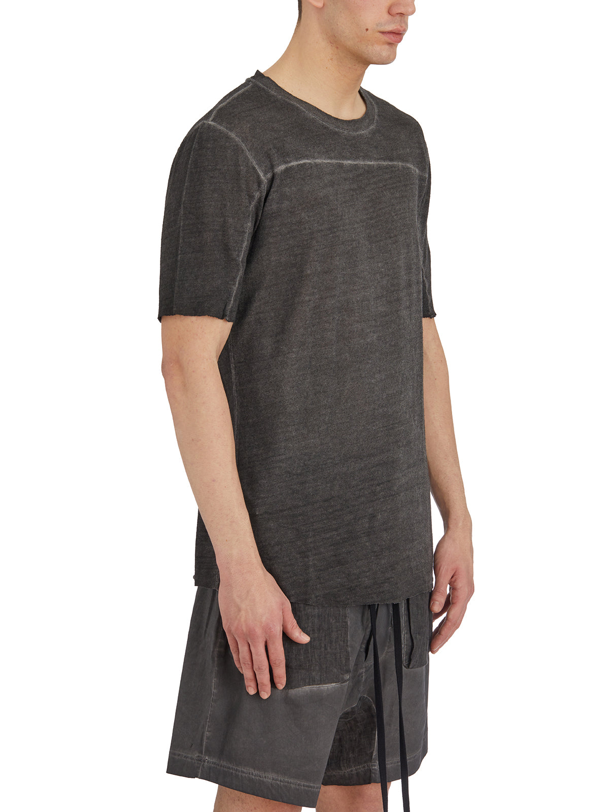 THOM KROM Regular Fit Linen and Viscose T-Shirt