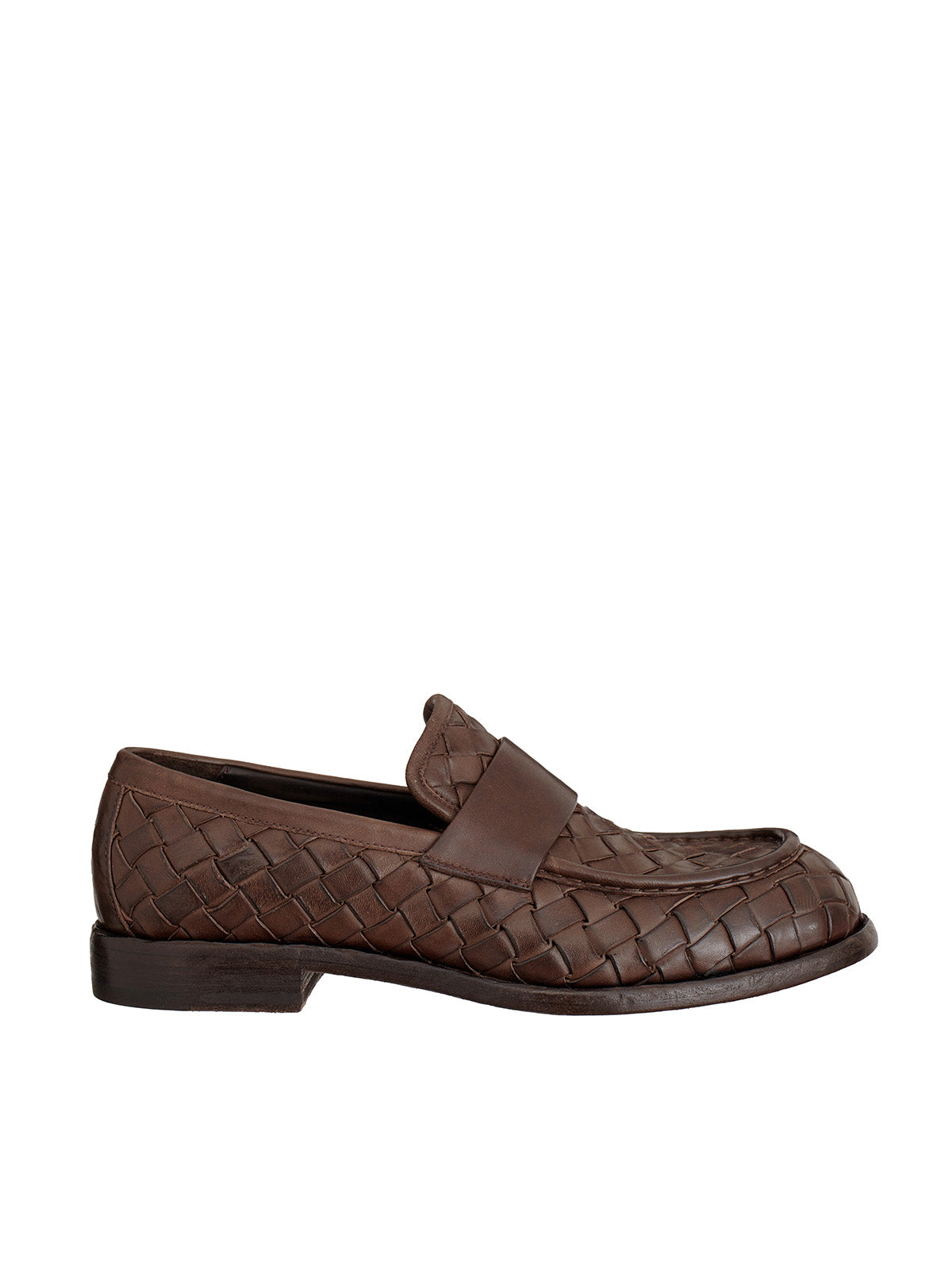 OFFICINE CREATIVE Rugged Woven Leather Moccasins for Men