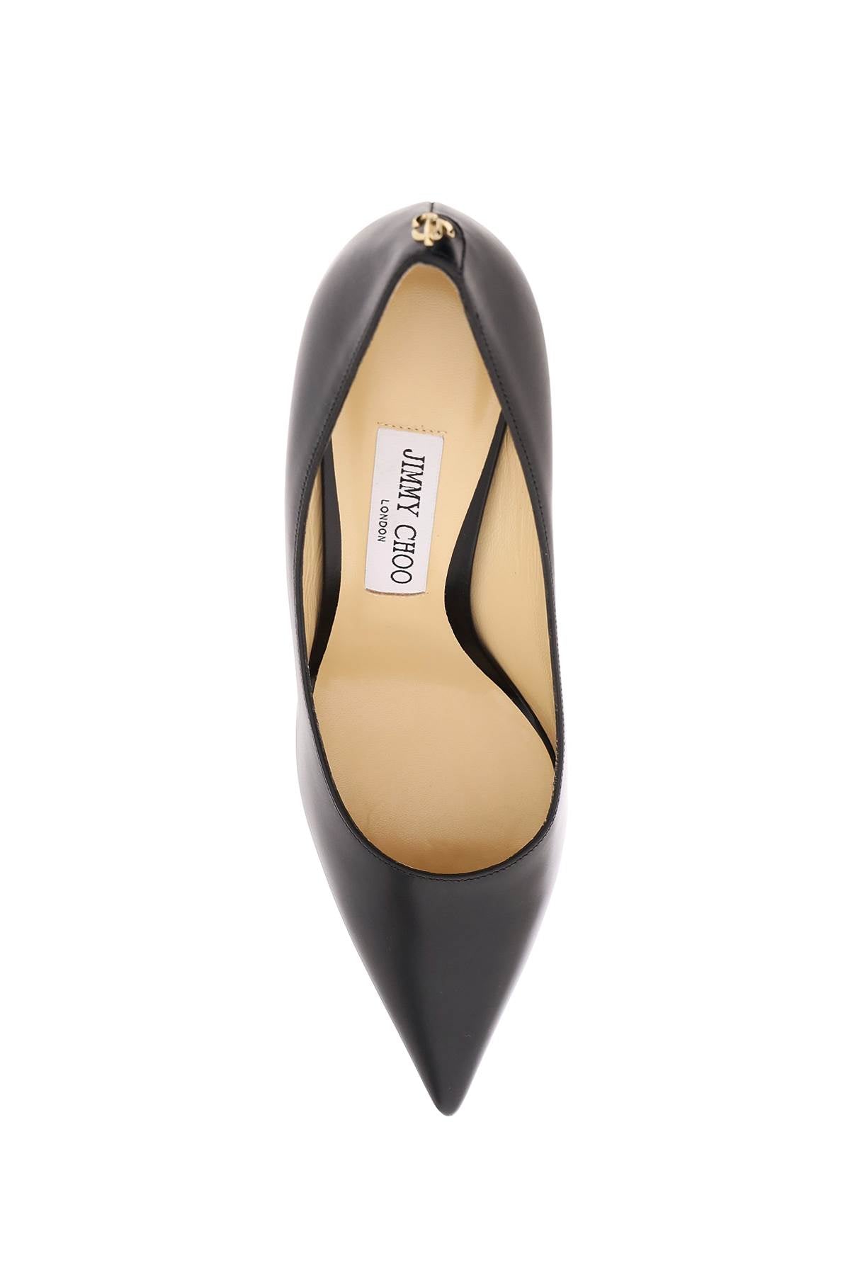 JIMMY CHOO Calfskin Pumps with Iconic JC Emblem