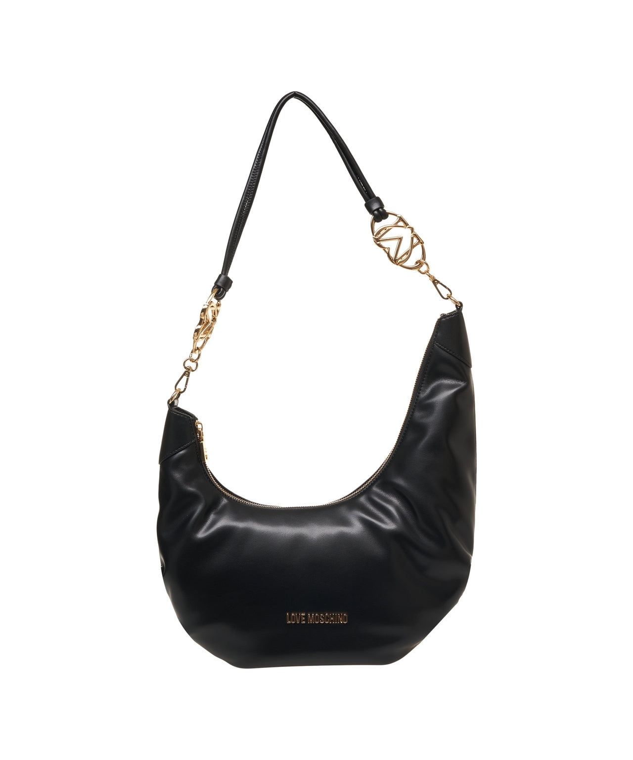 LOVE MOSCHINO Refined Crescent Handbag with Logo Detail - 40 x 30 x 16 cm