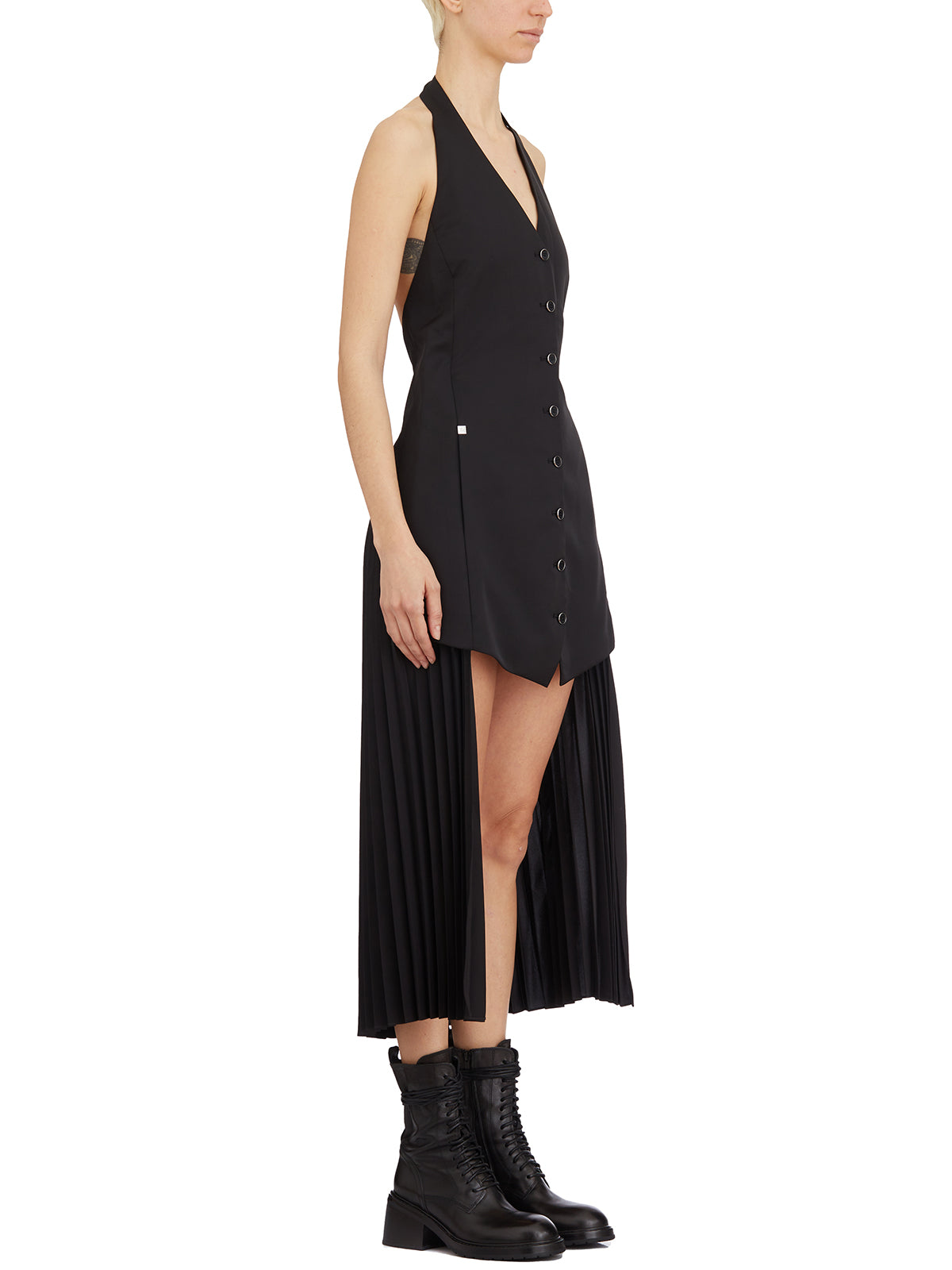 HELMUT LANG Sleeveless Mini Vest Dress with Pleated Back - Size S