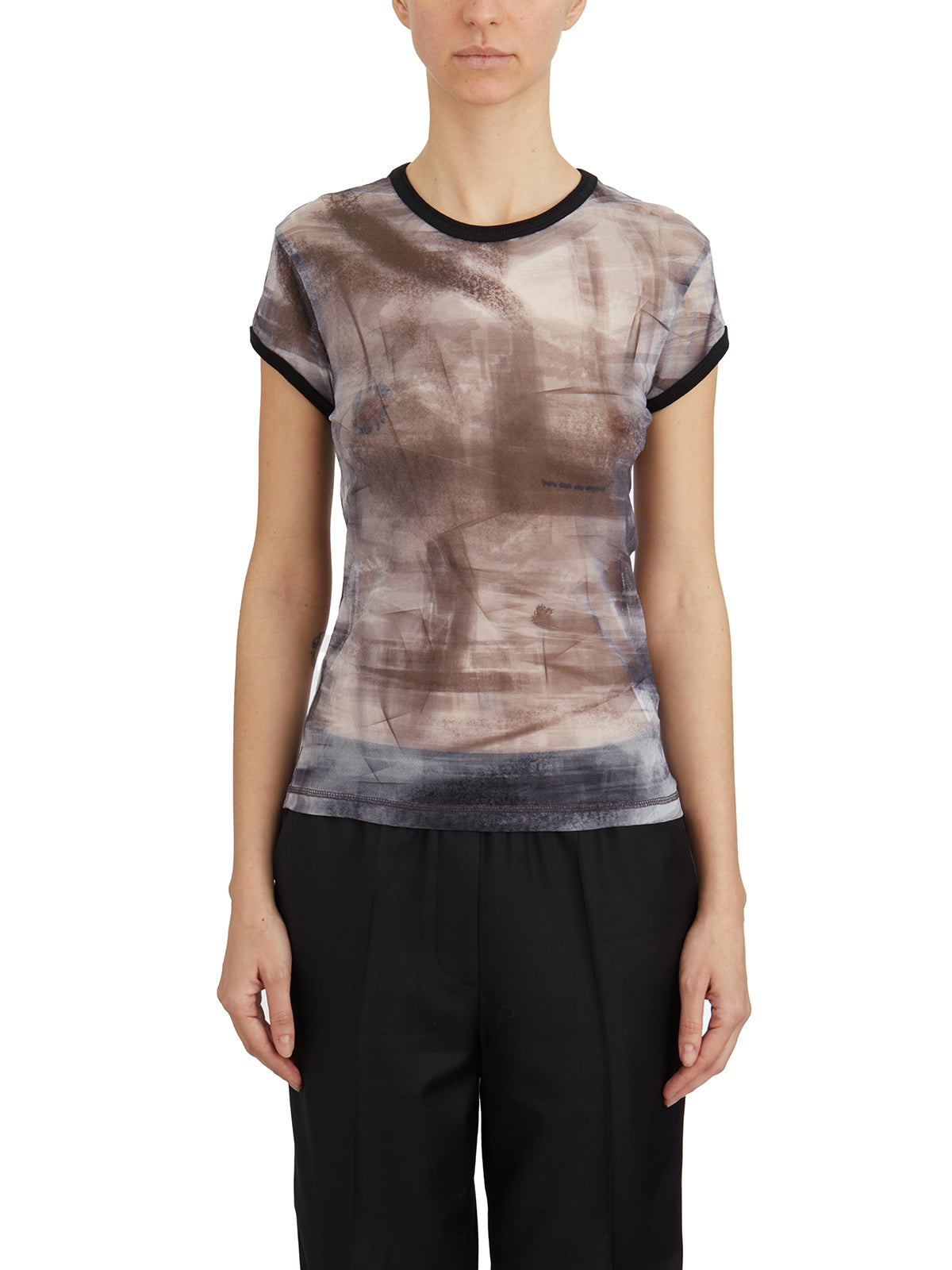 HELMUT LANG Painted Mesh Crewneck T-Shirt - Size S