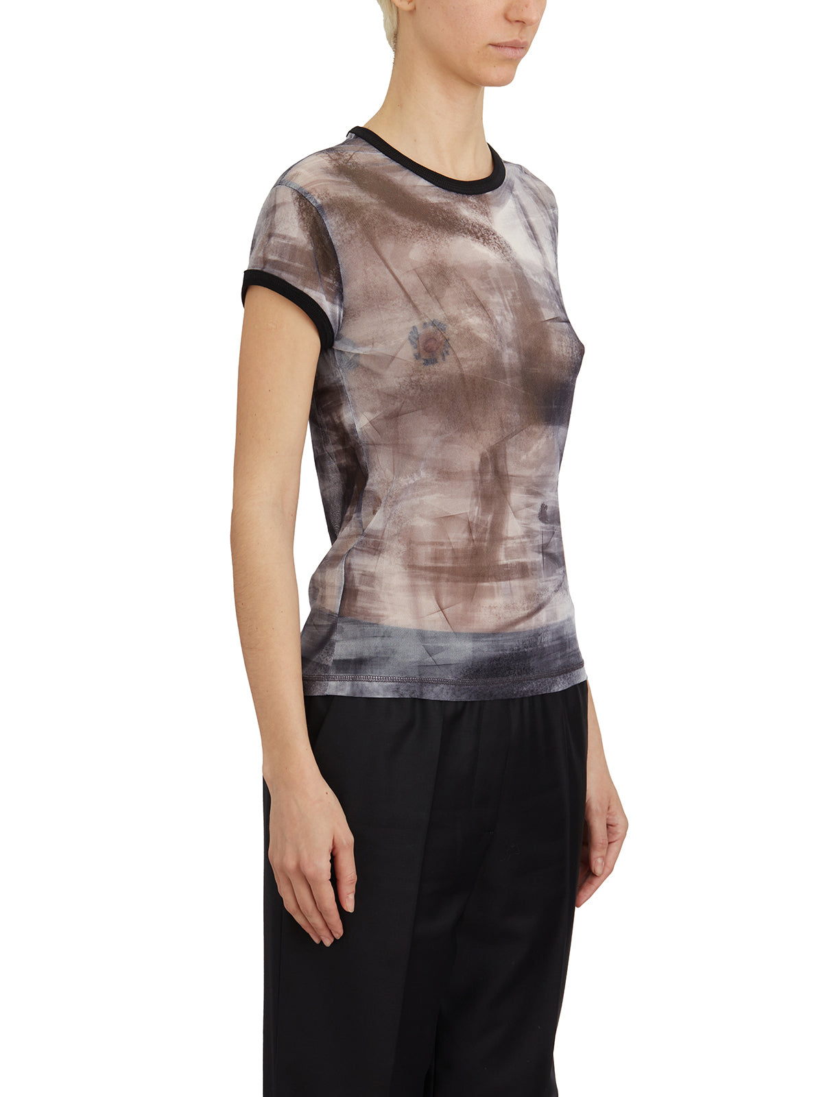 HELMUT LANG Painted Mesh Crewneck T-Shirt - Size S