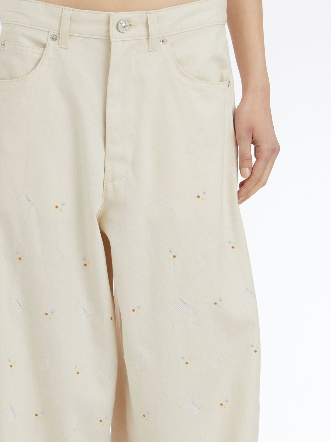 MARNI Embroidered Wide Leg Trousers - Size 40