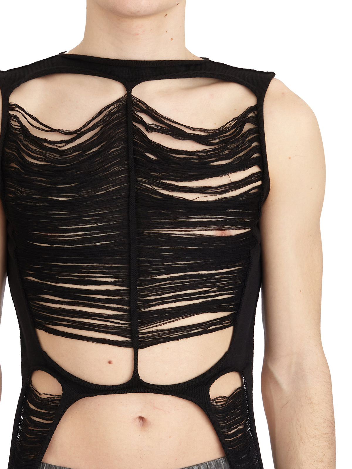 RICK OWENS Slim Fit Mesh Tank Top - Size M