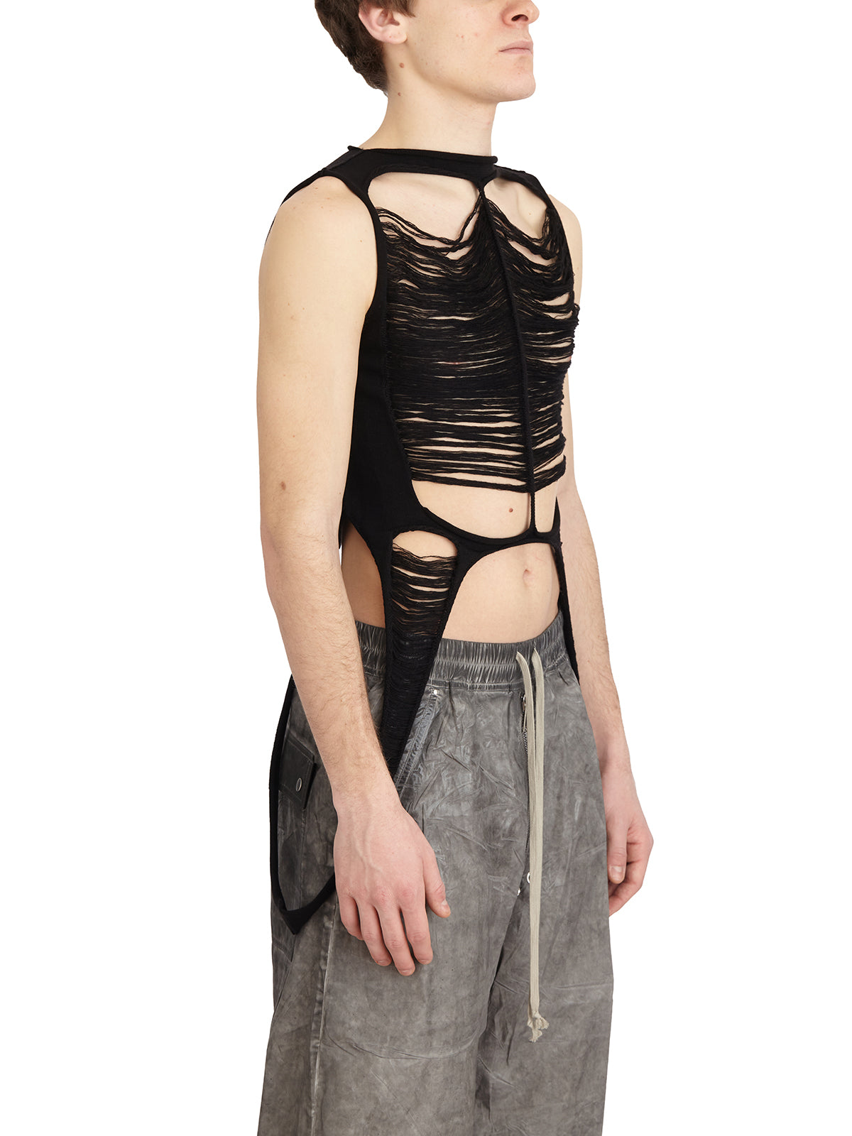 RICK OWENS Slim Fit Mesh Tank Top - Size M