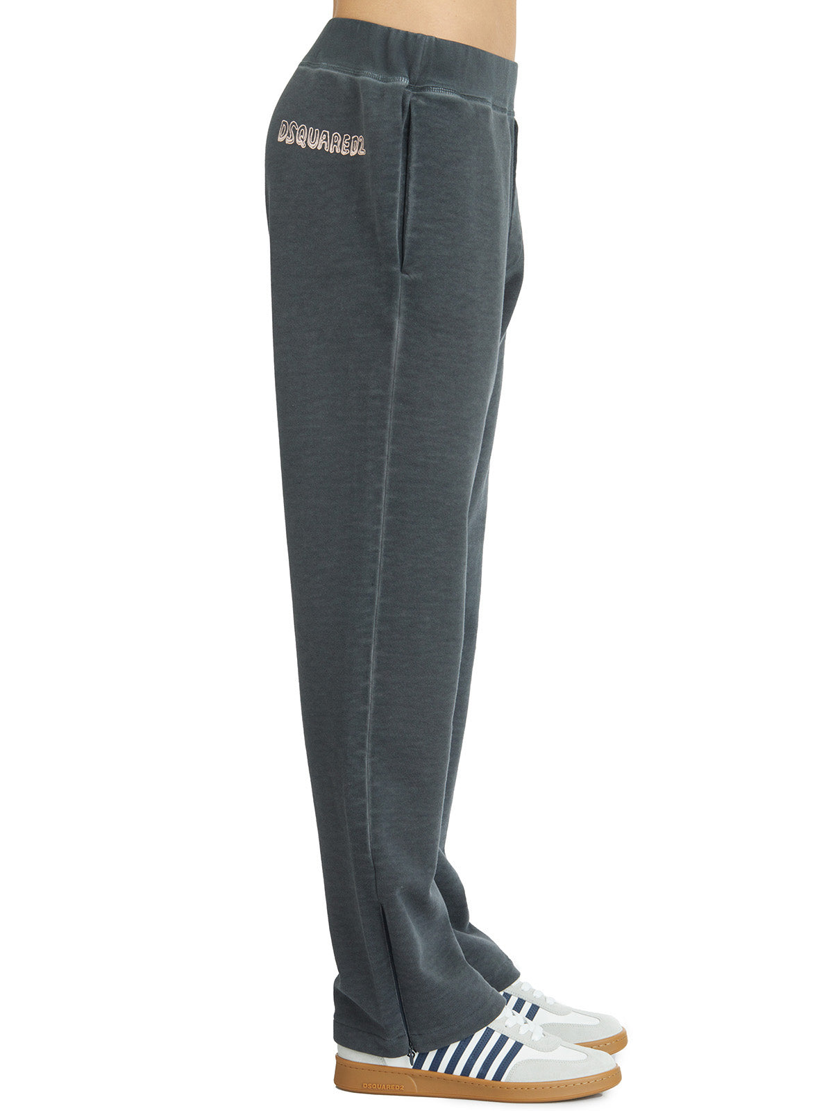 DSQUARED2 Men's Cotton Gym Pants with Side Pockets and Logo - Size M