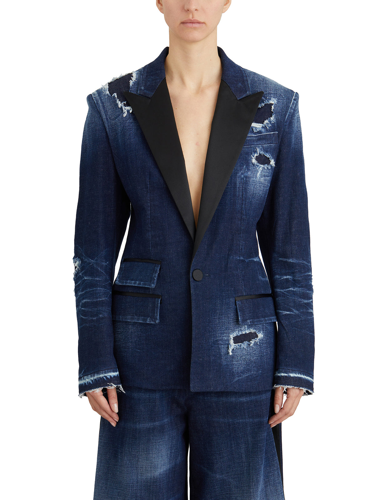DSQUARED2 Tuxedo Denim Blazer - Size 40
