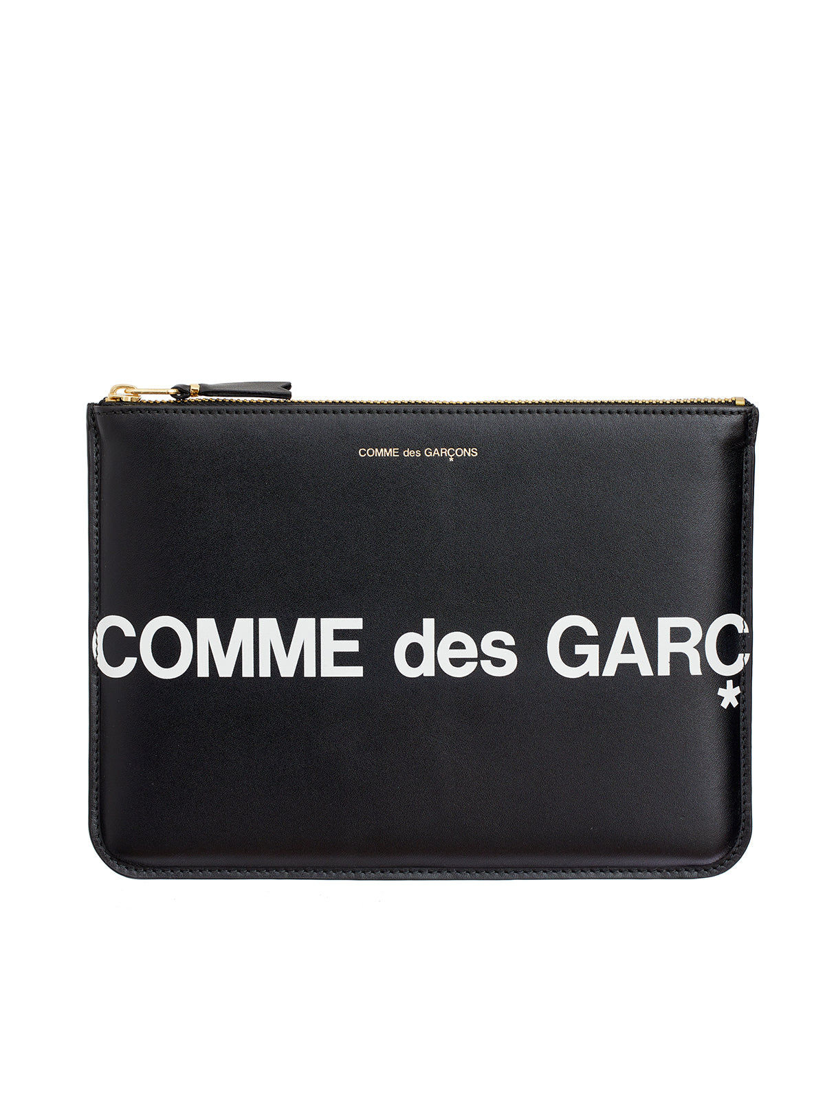 COMME DES GARÇONS WALLET Medium Logo Leather Pouch Handbag - 21cm Base