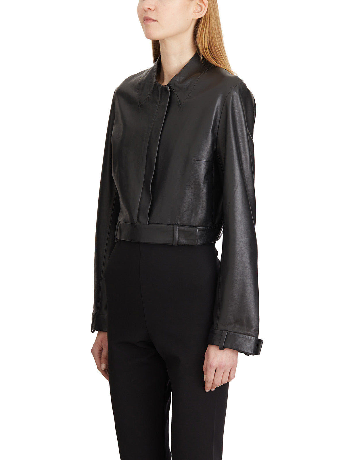 SWORD Mini Short Leather Jacket - Size 40