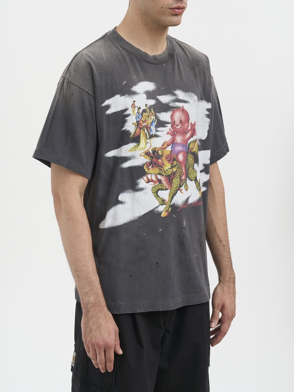 SAINT MXXXXXX Men's Classic T-Shirt with Unique Print - Size L