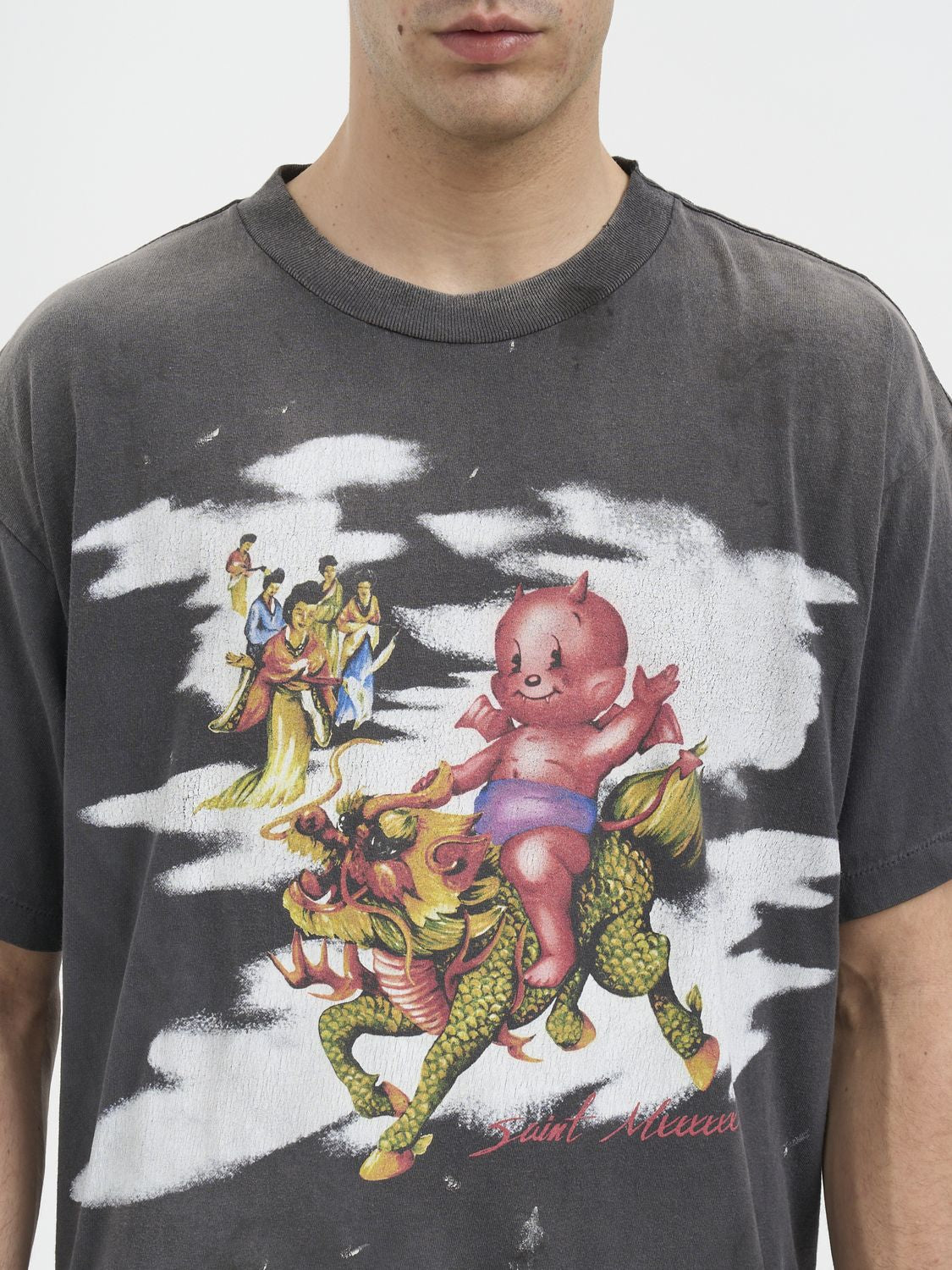 SAINT MXXXXXX Men's Classic T-Shirt with Unique Print - Size L