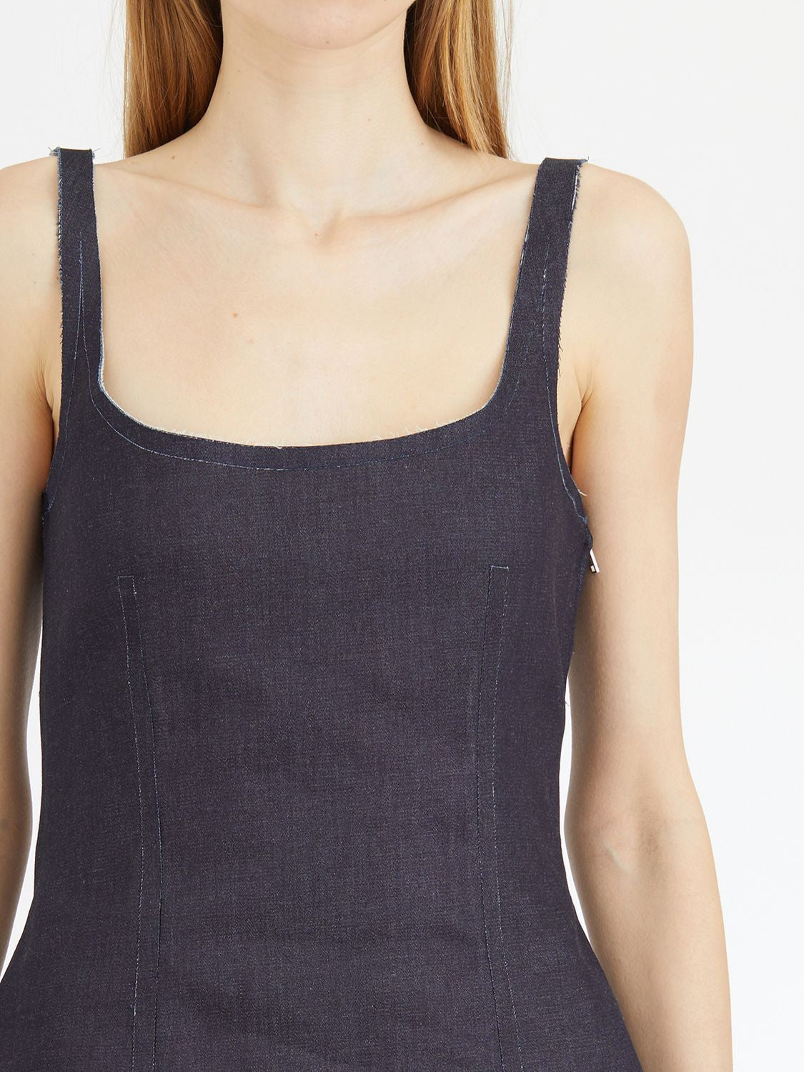 MARNI Shaped Denim Top with Low Neckline for Women (SS25)