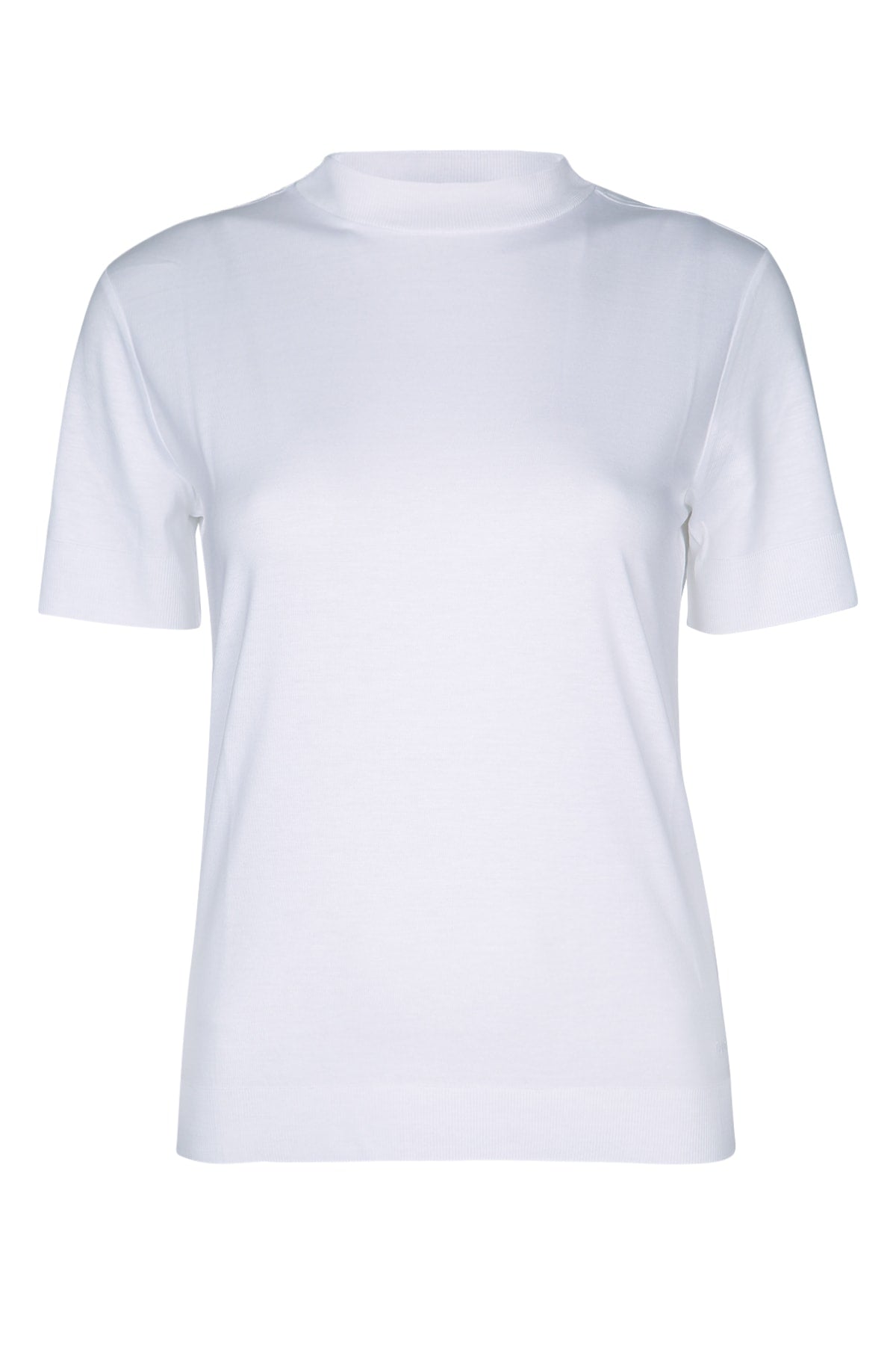 CALVIN KLEIN Cotton Blend T-Shirt with Ribbed Edges for Women
