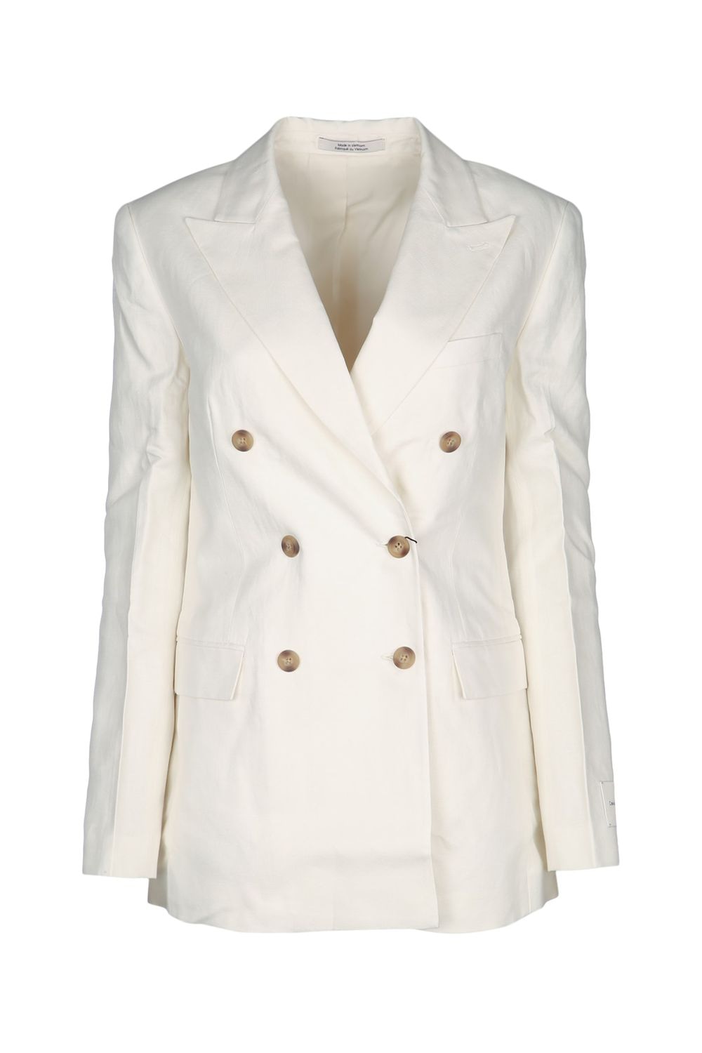 CALVIN KLEIN Relaxed Linen Double-Breasted Blazer for Women