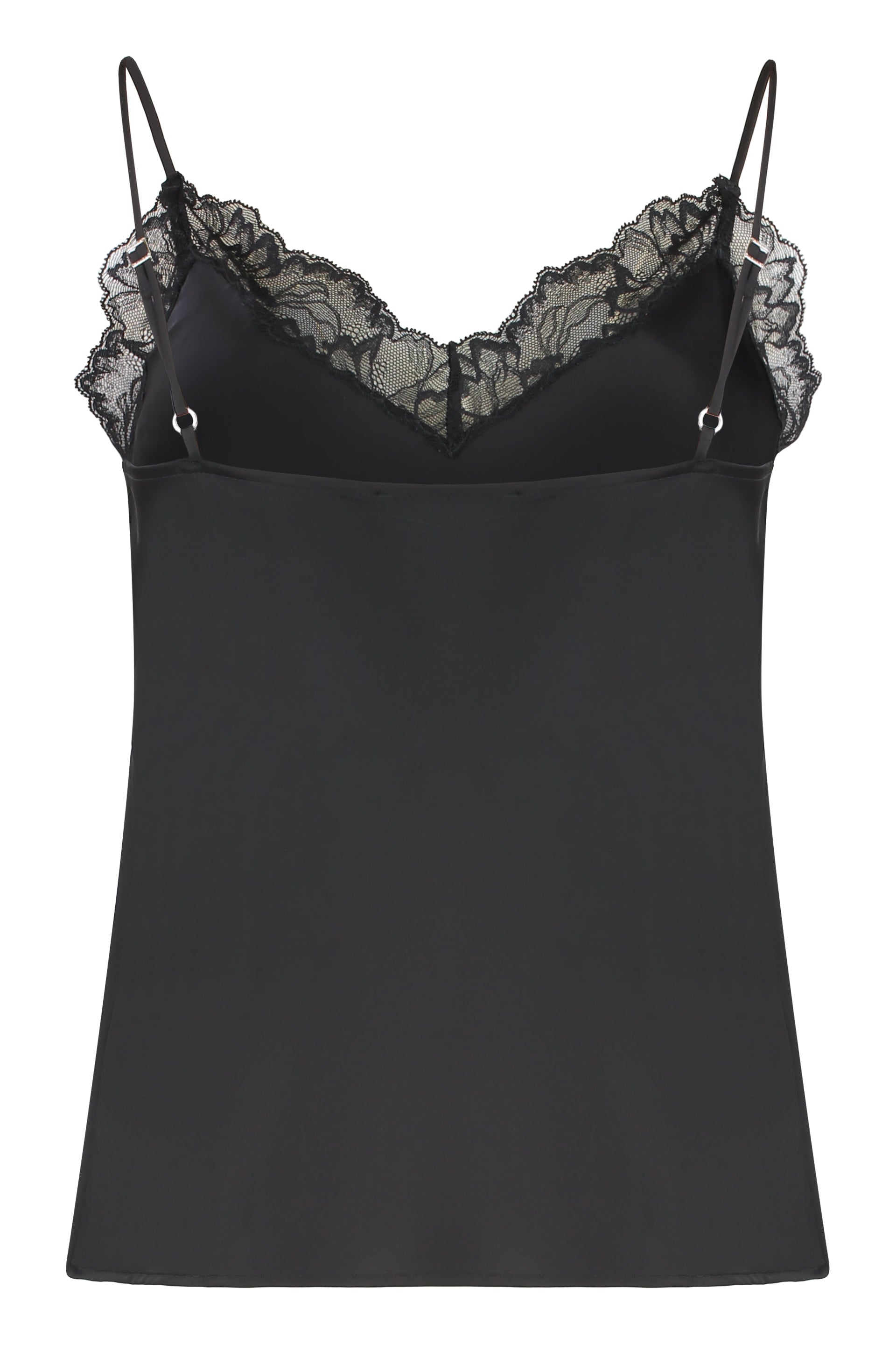 CALVIN KLEIN Satin Tank Top with Lace Inserts