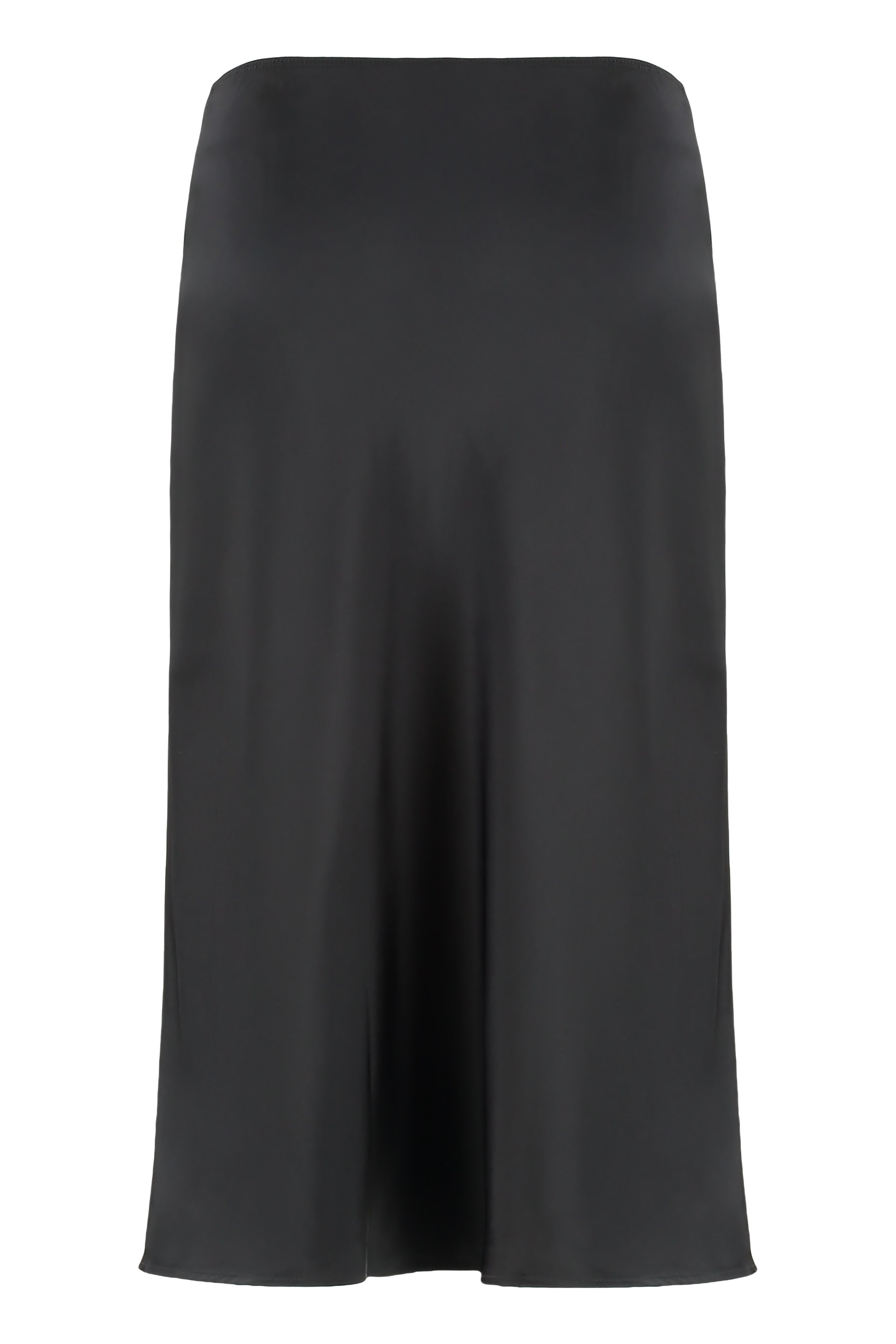 CALVIN KLEIN Satin Skirt with Lace Inserts and Front Slit