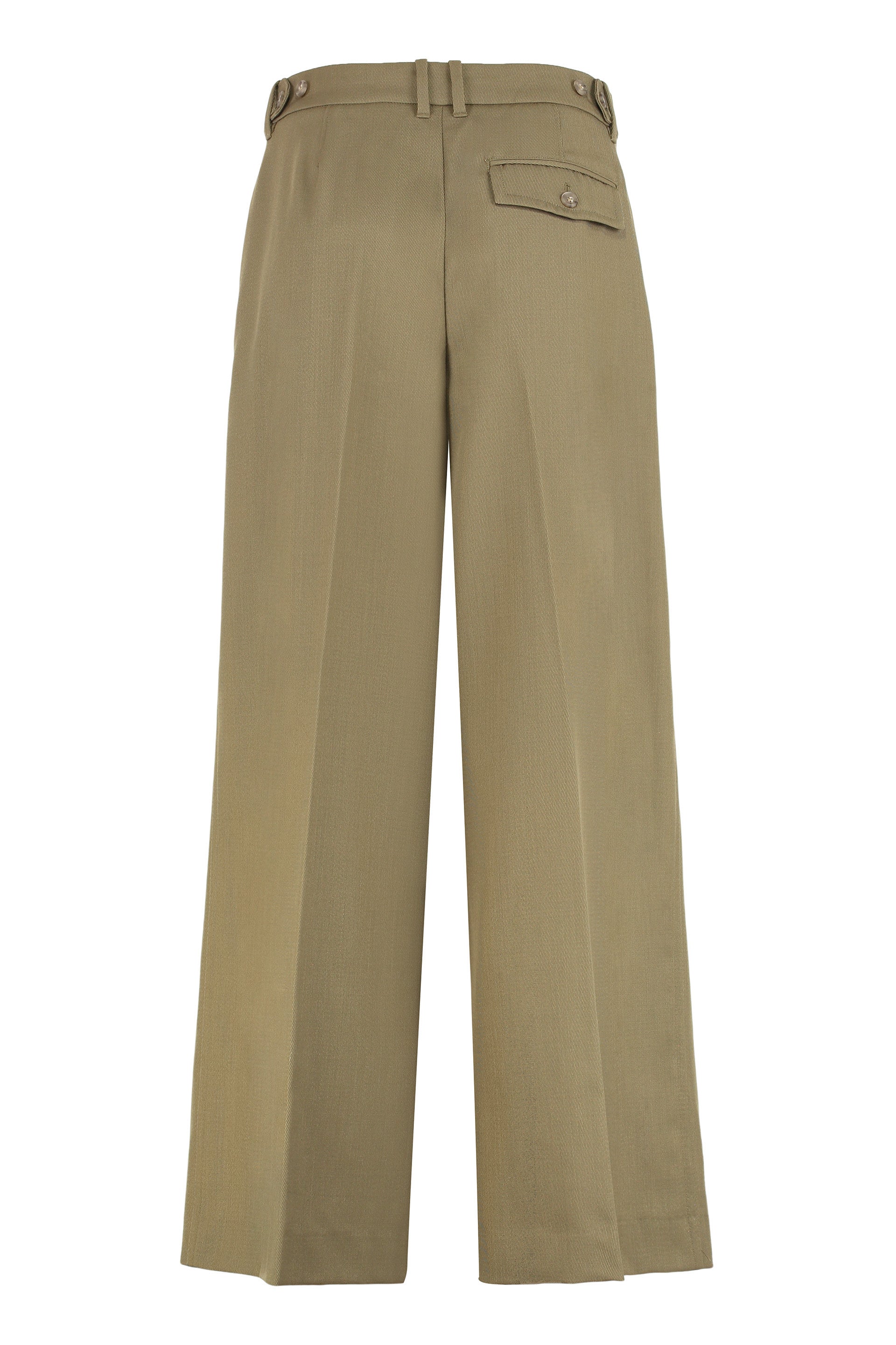 CALVIN KLEIN Wide Leg Wool Gabardine Trousers
