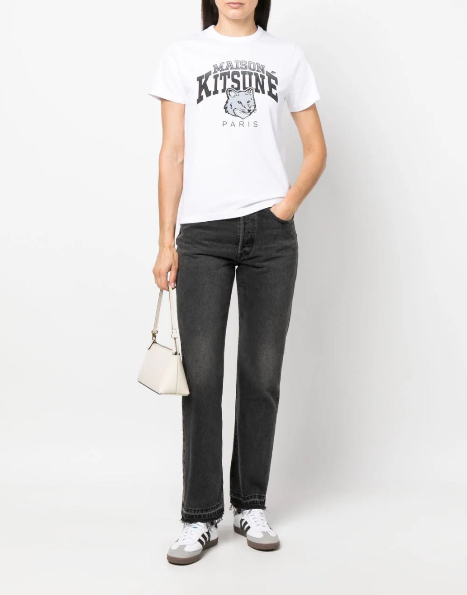 MAISON KITSUNÉ Campus Fox Logo T-Shirt - Women's Short Sleeve