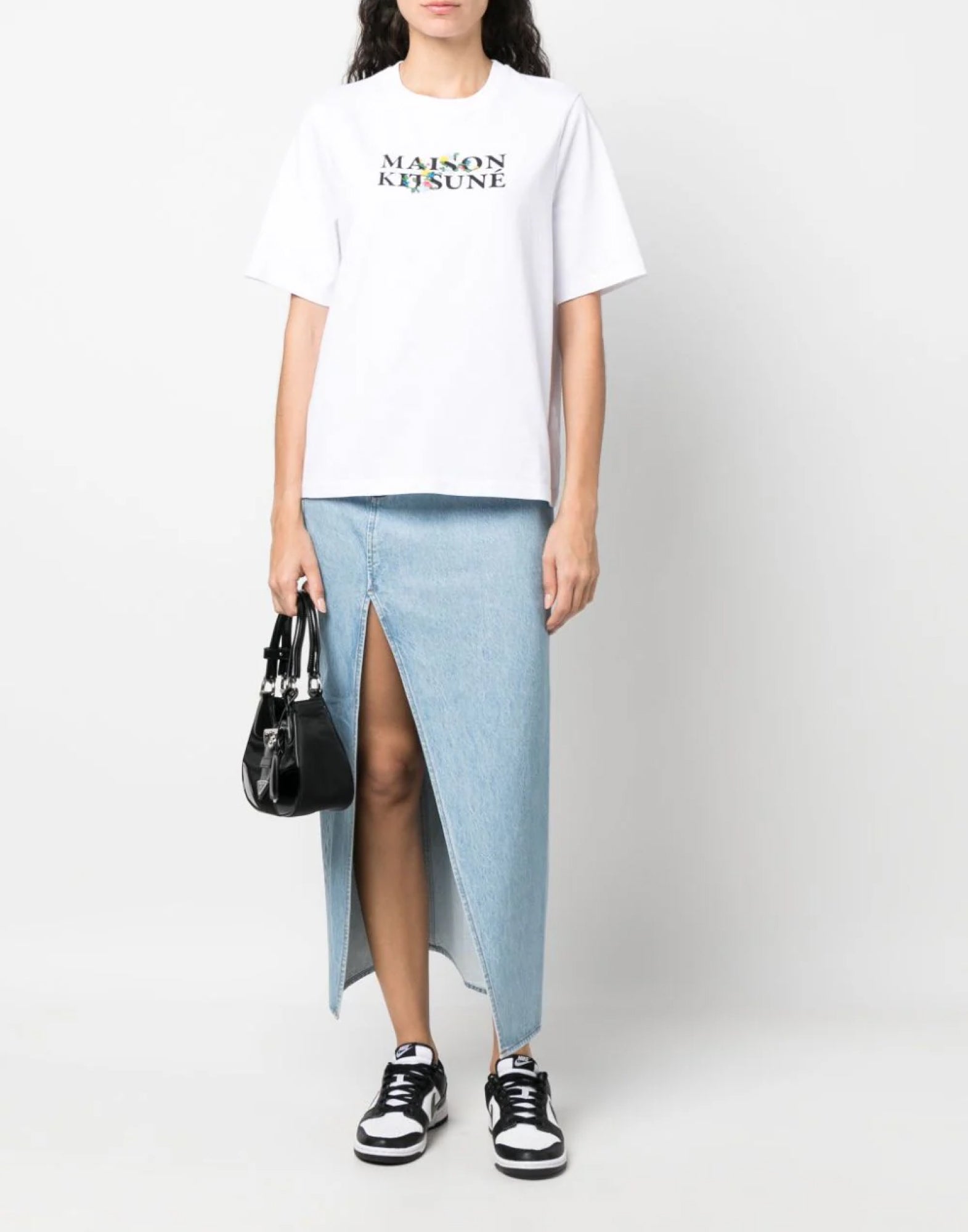 MAISON KITSUNÉ Classic Logo T-Shirt with Floral Print for Women