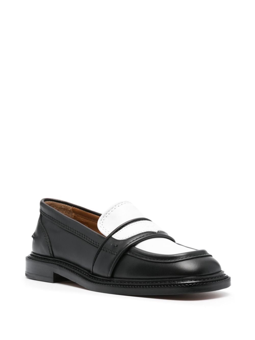 MAISON KITSUNÉ Bicolor Leather Loafers for Women