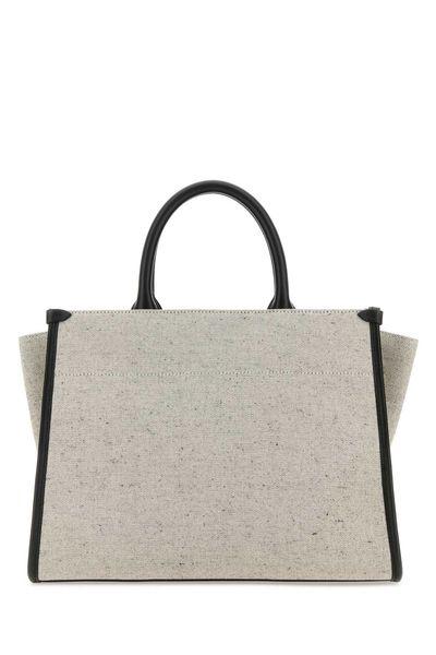 LANVIN Mini Two-Tone Canvas Shopping Handbag
