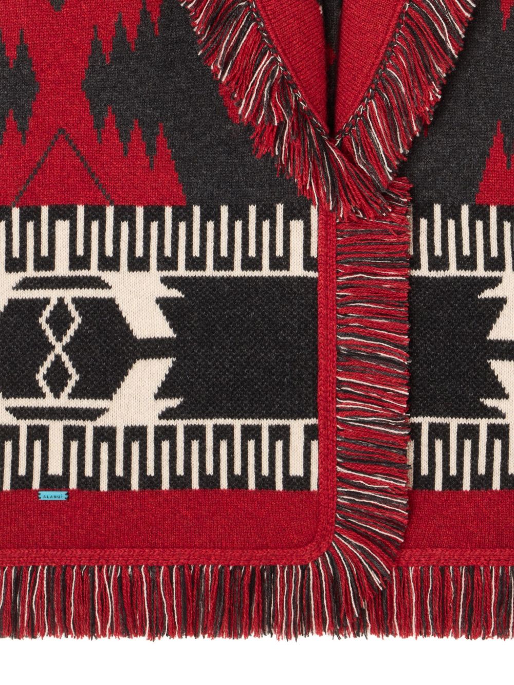 ALANUI Icon-Jacquard Cardigan with Detachable Waist Belt and Fringed Edges - Women's