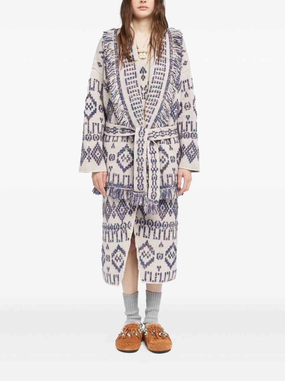 ALANUI Grunge Beat Wool Cardigan with Detachable Belt