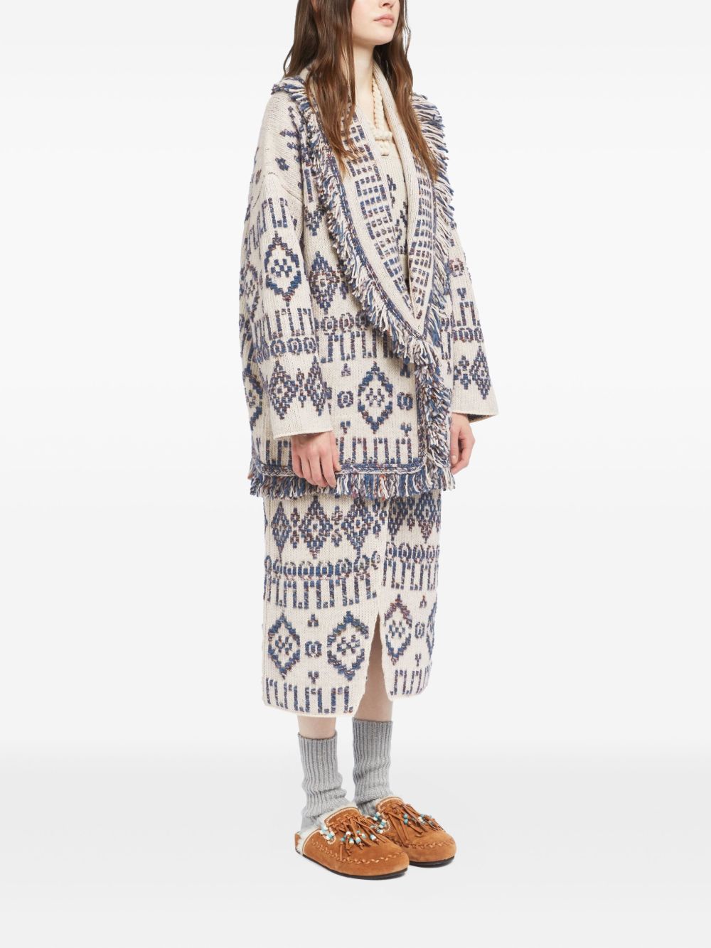 ALANUI Grunge Beat Wool Cardigan with Detachable Belt