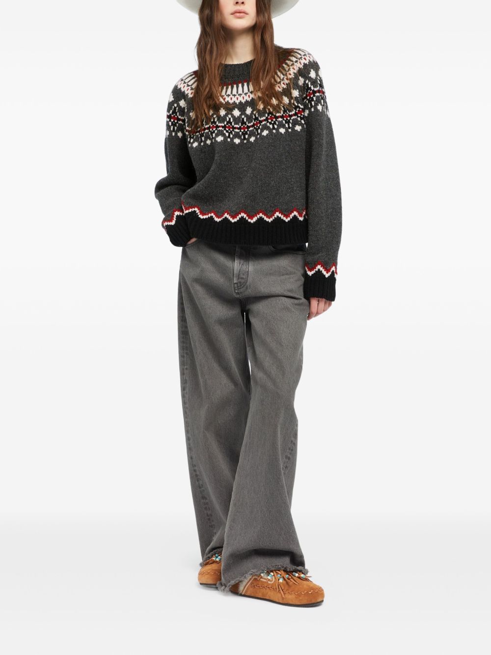 ALANUI Cozy Winter Fairisle Wool Crewneck Jumper