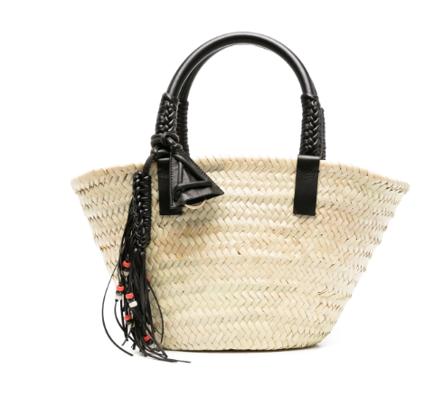 ALANUI Interwoven Raffia Handbag with Tassel Charm