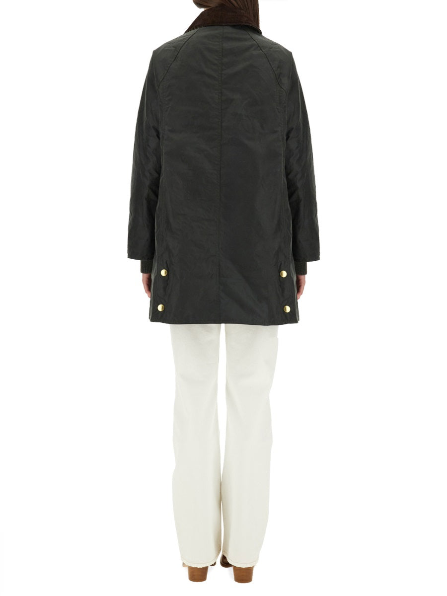 BARBOUR Waxed Cotton Long Jacket - Size 8